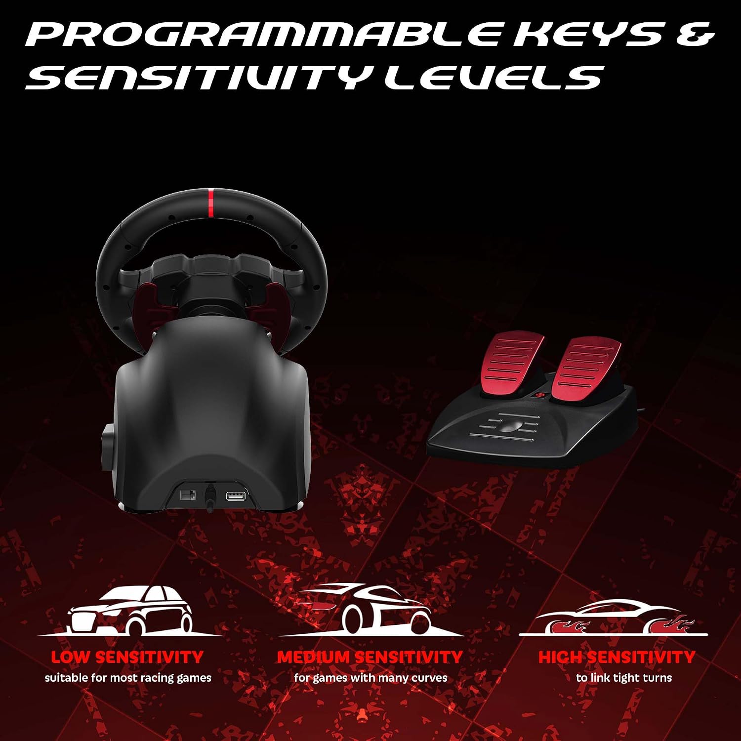 SUBSONIC Racing SV250 Gaming Steering Wheel Switch 2, PS4, Xbox & PC – 180°