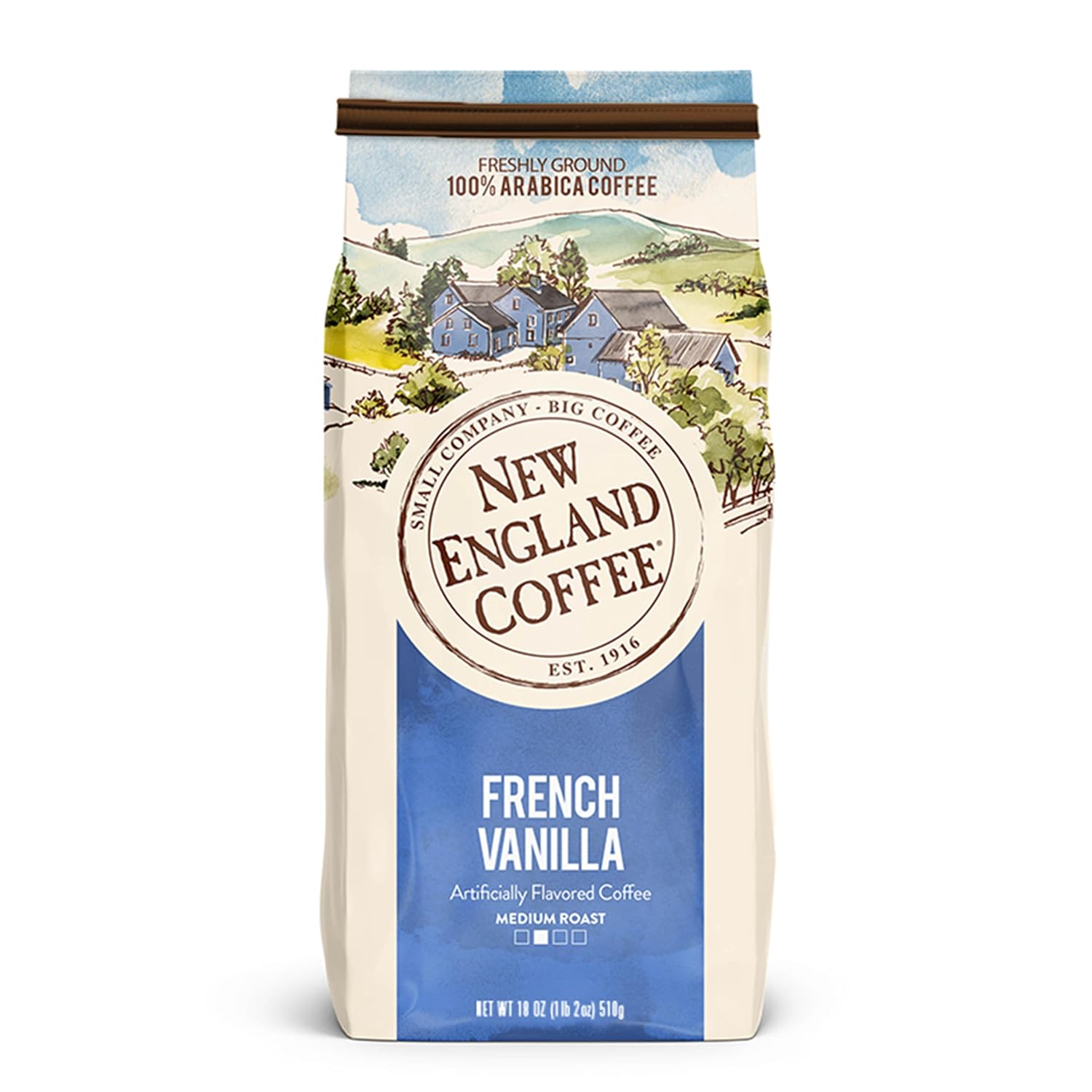 New England Coffee French Roast Dark Roast Ground Coffee, 10oz Bag (Pack of 1)