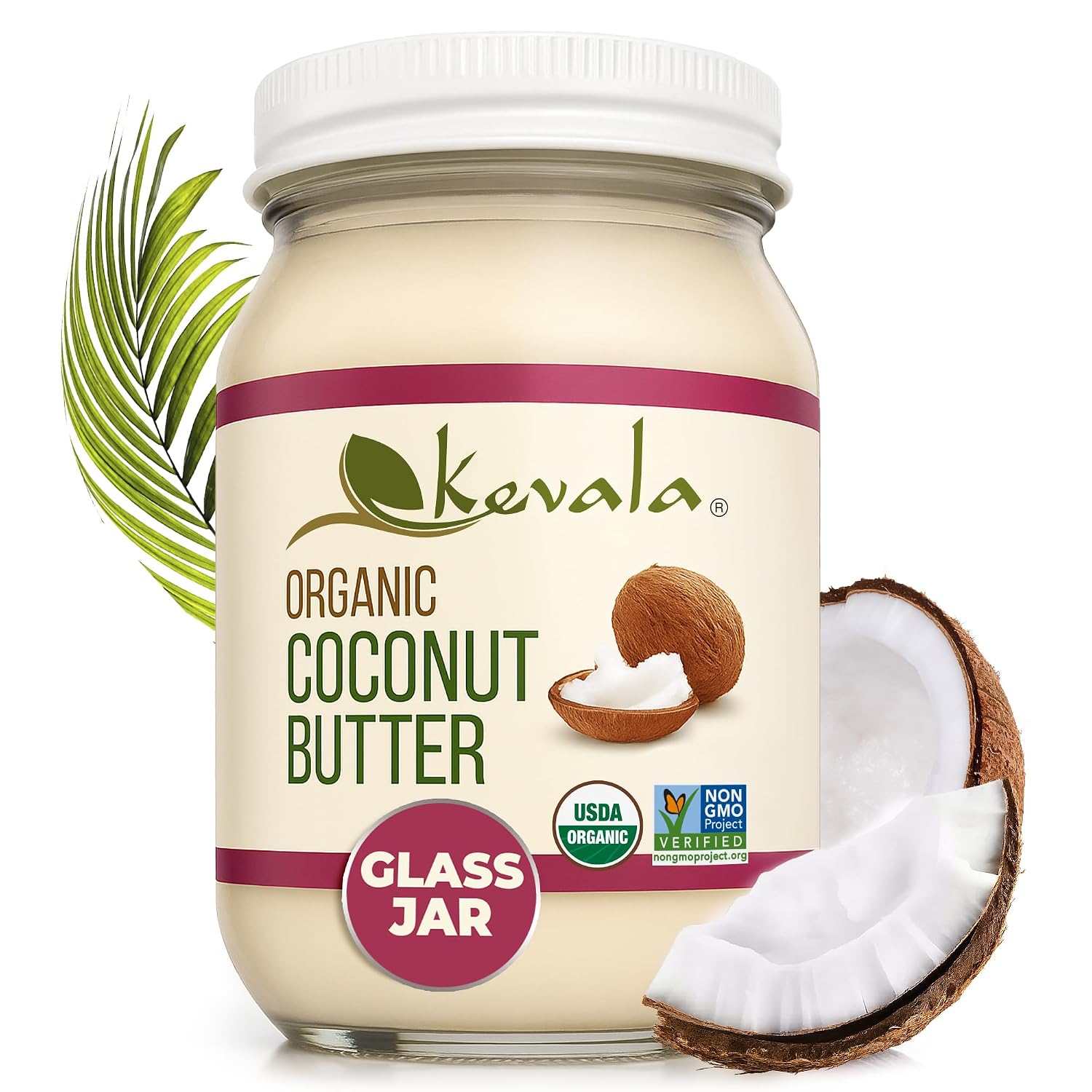 Kevala Organic Coconut Butter - 2 lb, Natural Plant Based Sandwich Spread | Coconut Cream for Cooking and Baking, Addition to Keto Snacks and Breakfast Ingredient, Dairy Free Organic Butter Spread