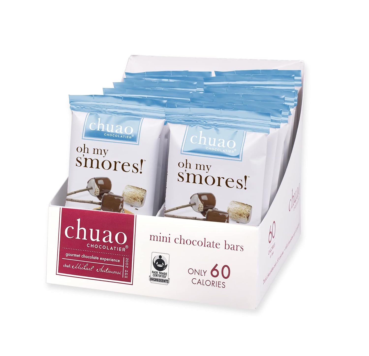 Chuao Chocolatier Salted Chocolate Crunch Dark Chocolate Mini Gourmet Chocolate Bar, 24-Ct. (0.39 oz. each)