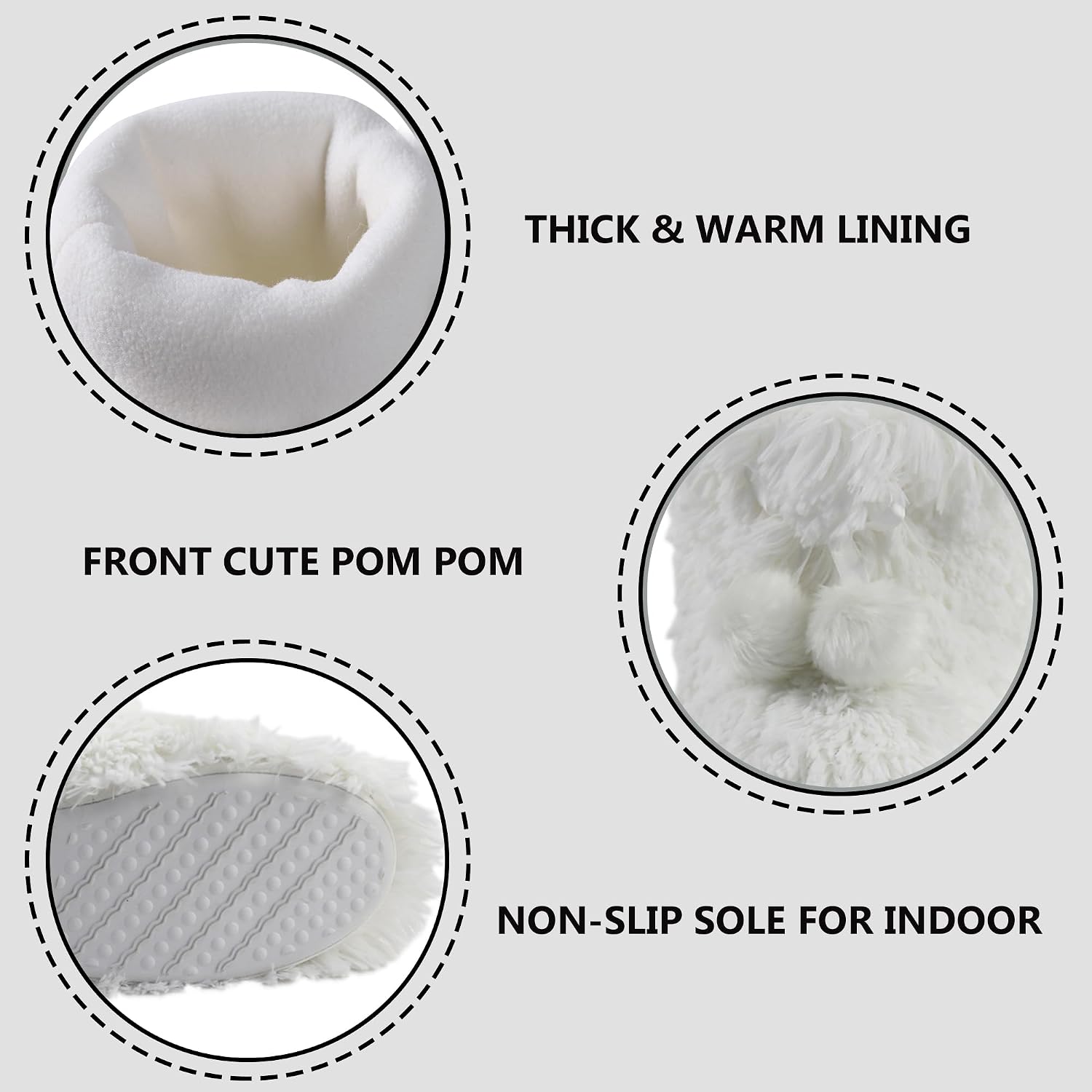 Home Slipper Women's Soft Fleece Plush Warm Indoor House Slipper Boots Shoes