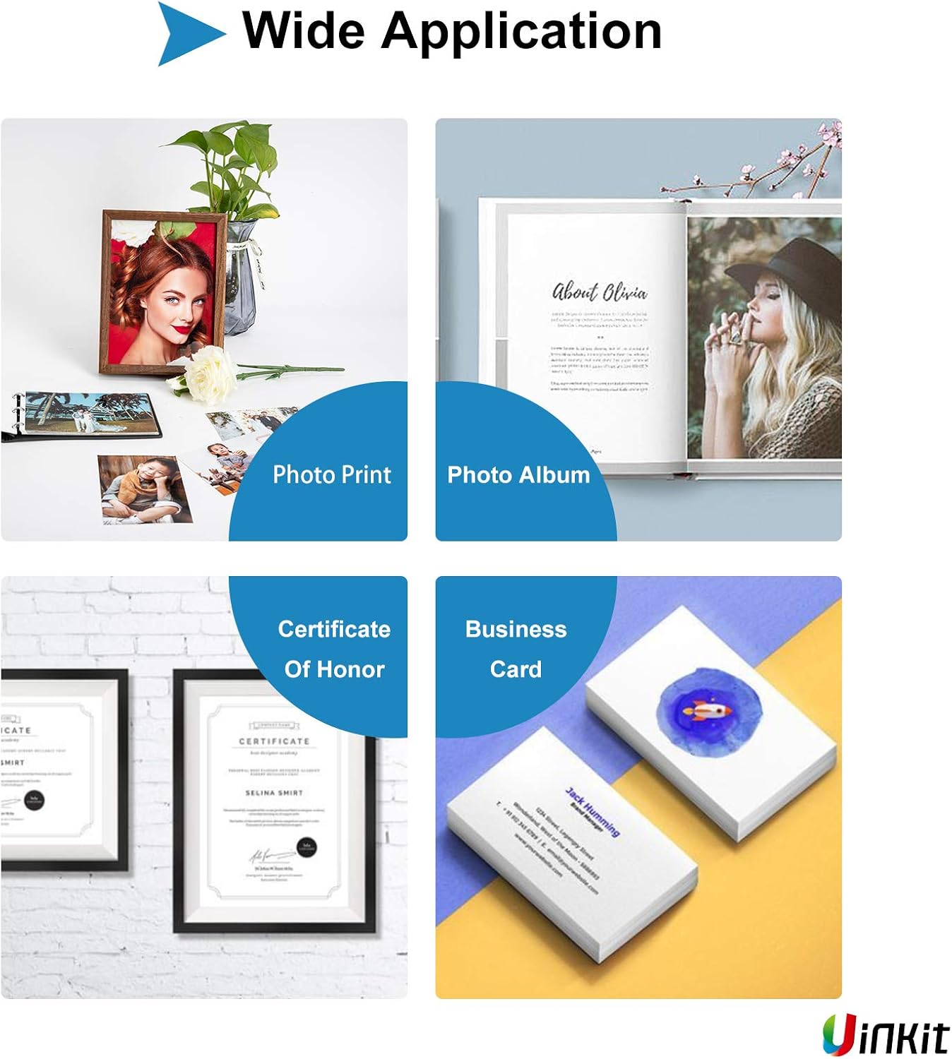 Uinkit 11 x 17 Thick Photo Paper Glossy 11x17 60Sheets 62lb Inkjet Heavyweight 230gsm Gallery show Brochure Pictures Funeral Bulletin Obituary
