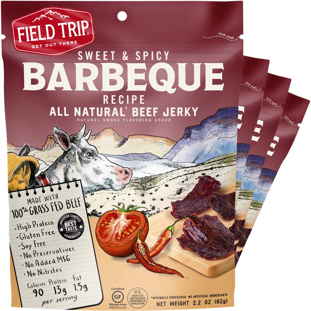 Field Trip Beef Jerky, Original, 1 Oz Bag, 12 Bags/carton | Grass Fed Beef Jerky, Healthy Gluten Free Snacks, All Natural, Paleo-Friendly Beef Jerky, High Protein, Low Carb, No Nitrates