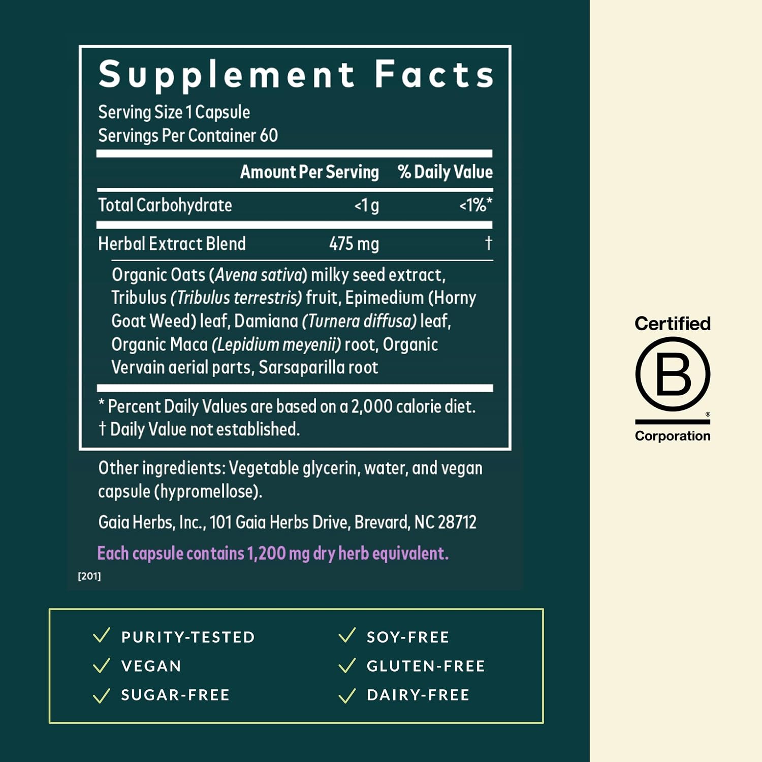 Gaia Herbs Womens Libido - Supports Energy to Maintain Healthy Libido* - with Tribulus & Horny Goat Weed - 60 Vegan Liquid Phyto-Caps (60 Servings)