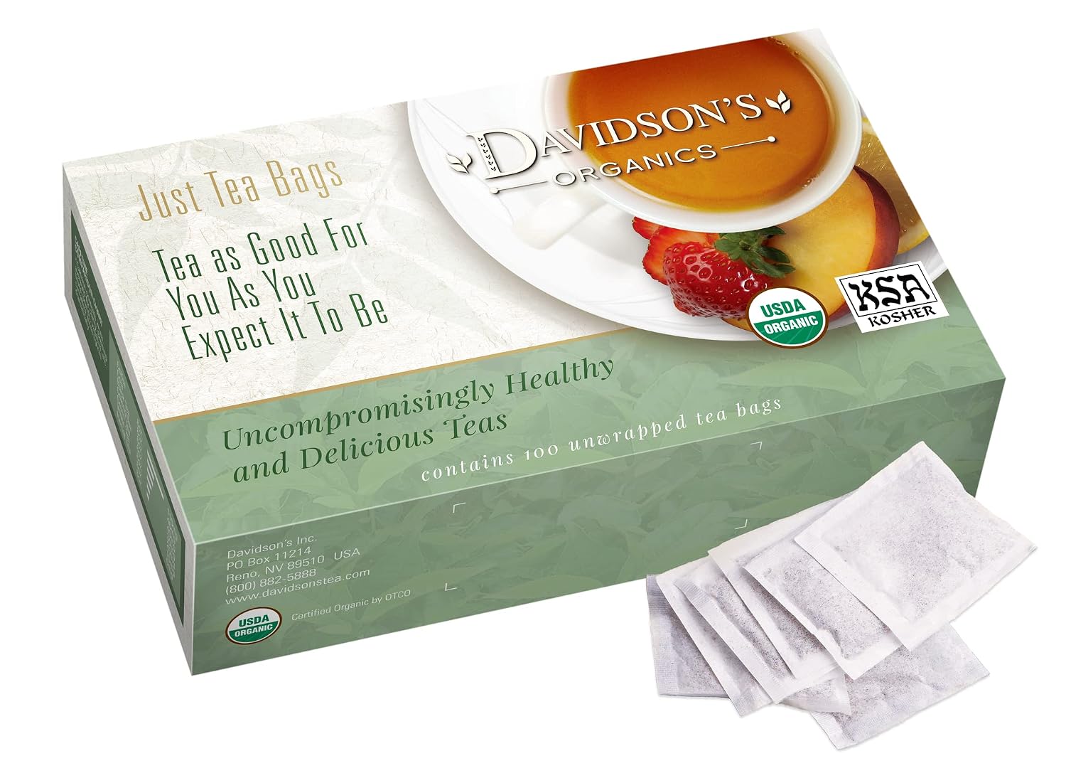 Davidson's Organics, Yerba Mate, 100-count Unwrapped Tea Bags