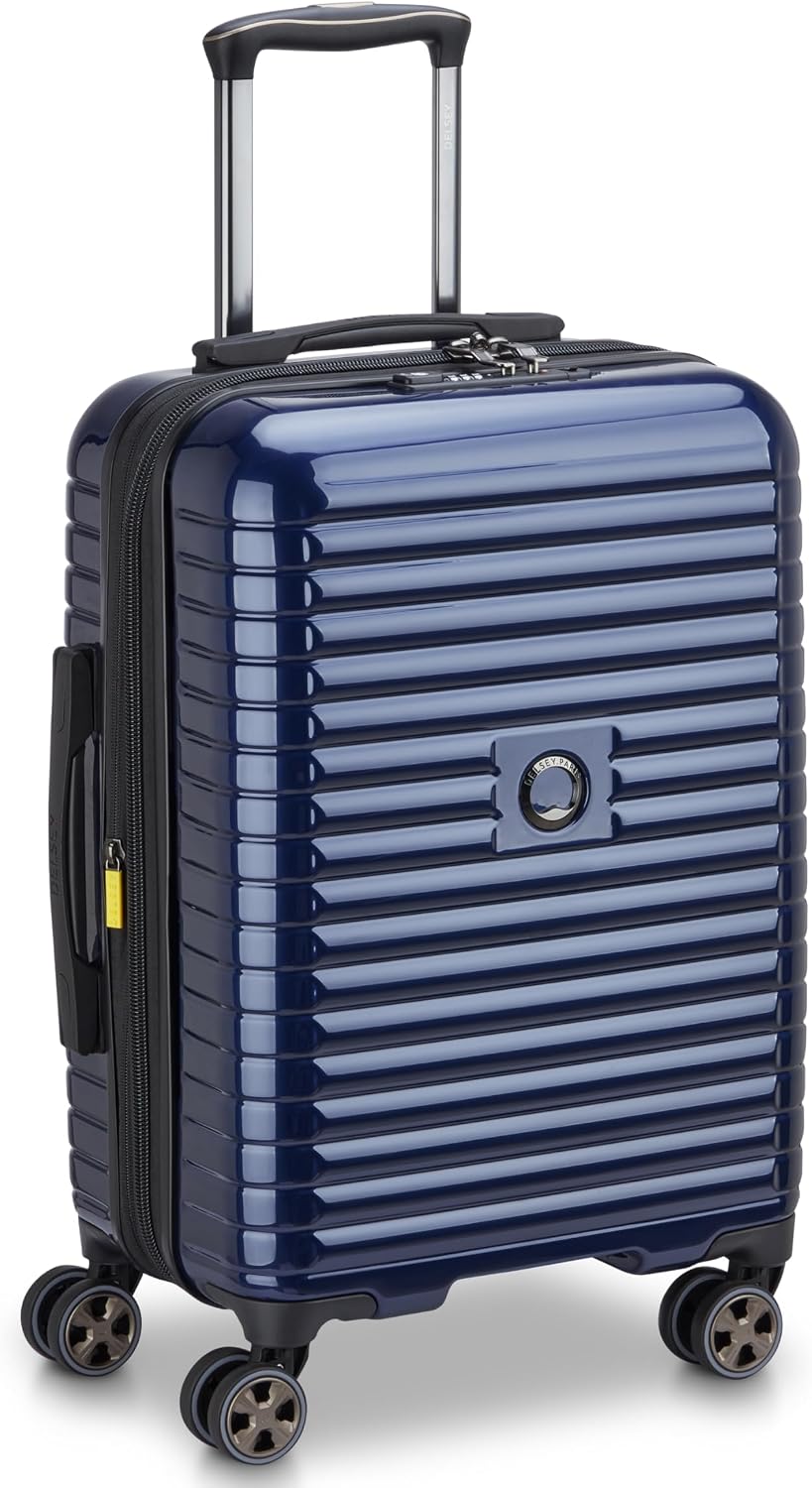 DELSEY PARIS Cruise 3.0, 20 Inch Carry-On Hardside Luggage, Deep Sea Navy | Expandable Suitcase, Lightweight 100% Polycarbonate Shell, Dual-Density Spinner Wheels, USB Port, TSA Lock
