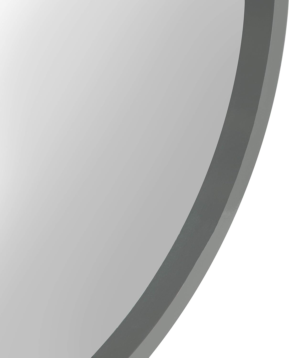 Kate and Laurel Travis Round Wood Wall Vanity Mirror, 22 Inch Diameter, Gray