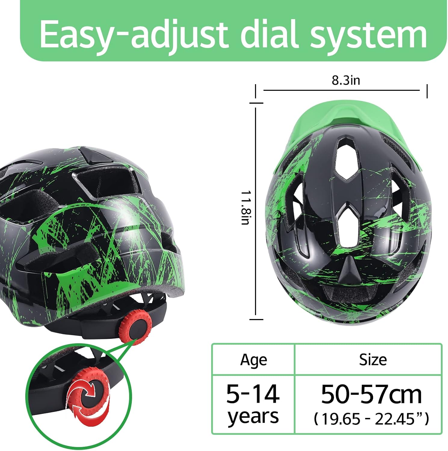 Kids Helmet, SIFVO Kids Bike Helmet Boys and Girls Bike Helmet with Cool Visor Helmet for Kids 5-14