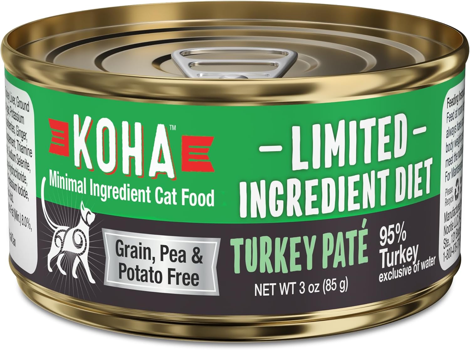 KOHA Limited Ingredient Diet Chicken Pate for Cats, 5.5oz Pack of 24 | Single meat protein, sensitive stomach formula, no fillers, limited ingredient wet cat food, made in USA