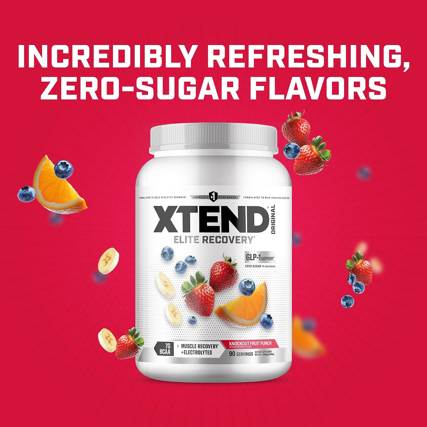 Xtend Original BCAA Powder, 7g BCAAs and 2.5g L-Glutamine for Muscle Recovery Hydration and Lean Muscle, Sugar Free Intra and Post Workout Drink with Electrolytes, Watermelon Explosion, 30 Servings