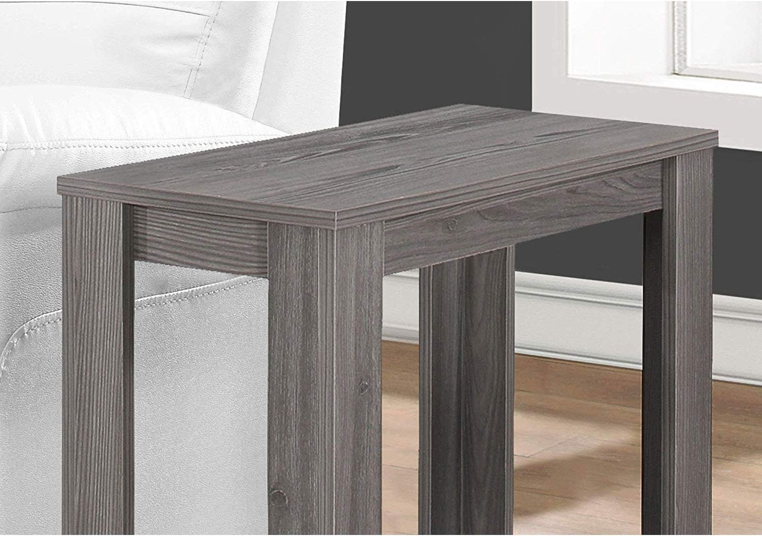 Monarch Specialties I Accent End Side-Lamp Table with Shelf, 24" x 12" x 22", Cappuccino