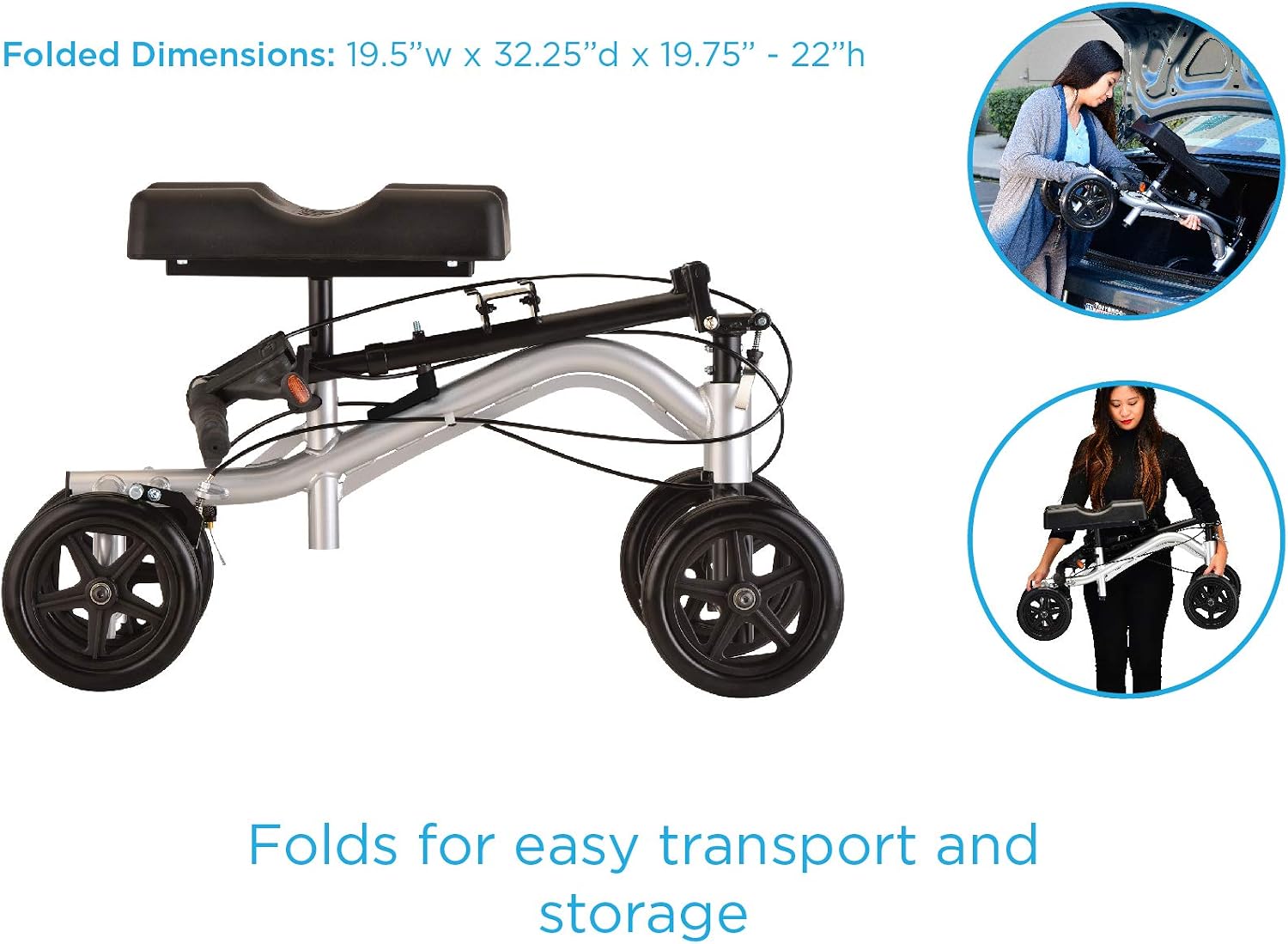 NOVA Turning Knee Walker Sliver