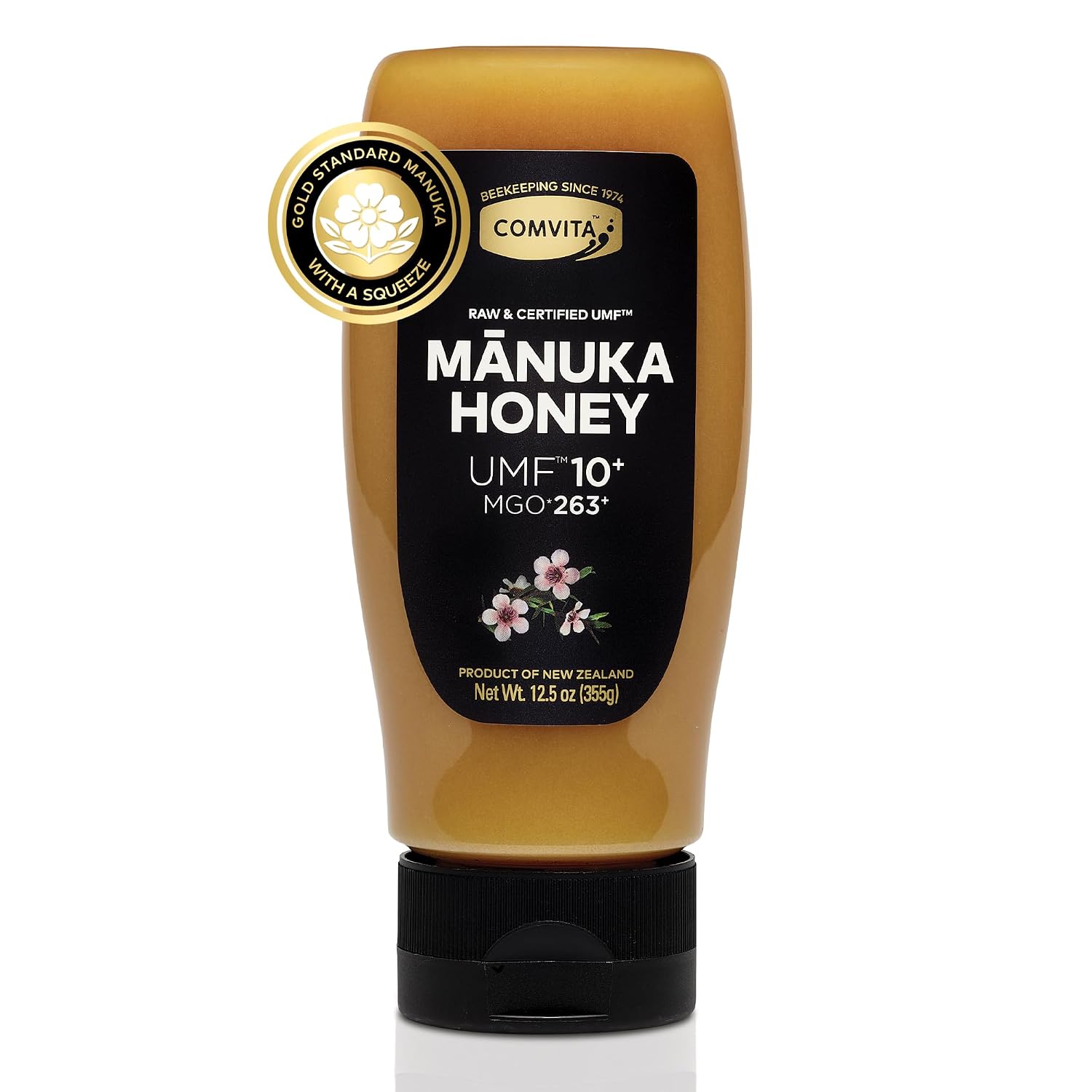 Comvita Manuka Honey UMF 10+ (MGO 263+), Monofloral - 500g (17.6 Oz) | Raw Manuka Honey New Zealand, Pure & Unpasteurized, Superfood for Immune Health, Wild, Use in Tea, Non-GMO