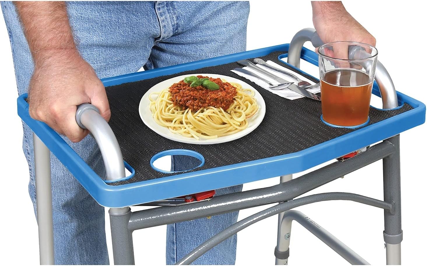 Support Plus Walker Tray Table - Mobility Table Tray for Walker, Non Slip Walker Tray Mat, Walker Accessories Mat
