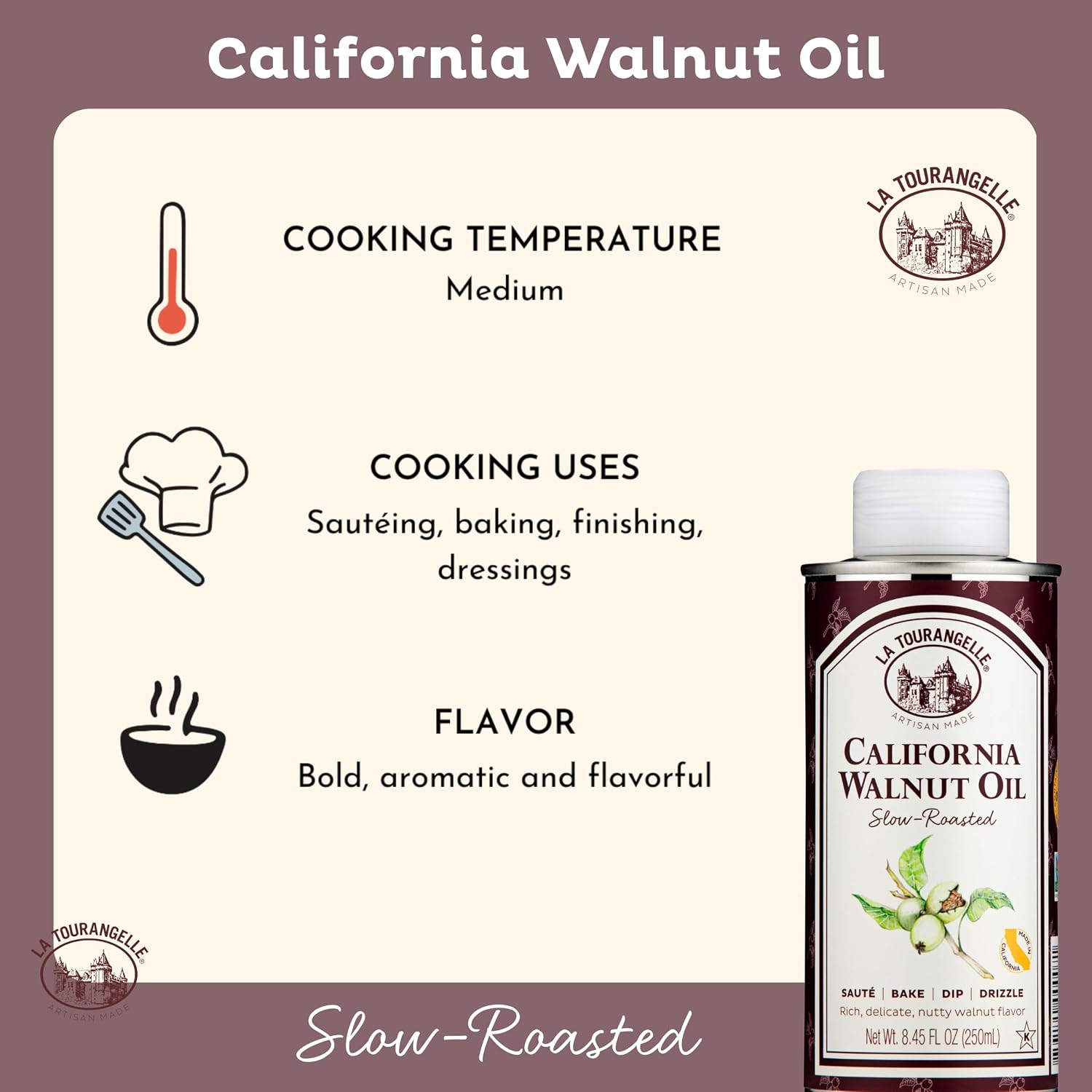 La Tourangelle Toasted Pumpkin Seed Oil, for Cooking, Dressings, 8.45 fl oz | Made Using Traditional Styrian Techniques, Great for Pastas and Spreads, Health and Beauty Oil, Gluten Free, Non-GMO