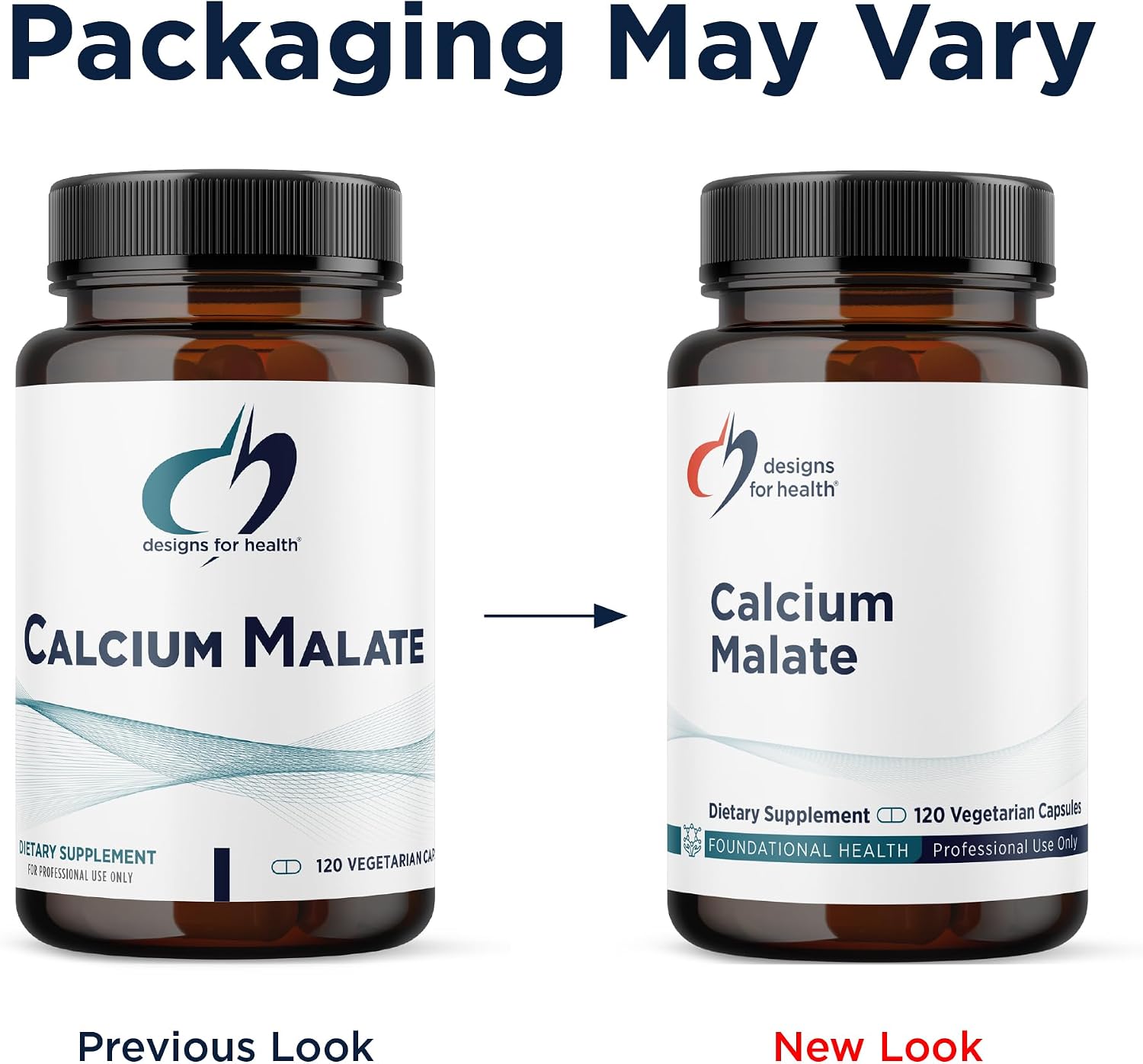 Designs for Health Calcium Malate - 500mg Calcium Malate Chelate + Vitamin D (D3) Bone Support Supplement for Women + Men - Non-GMO (120 Capsules)