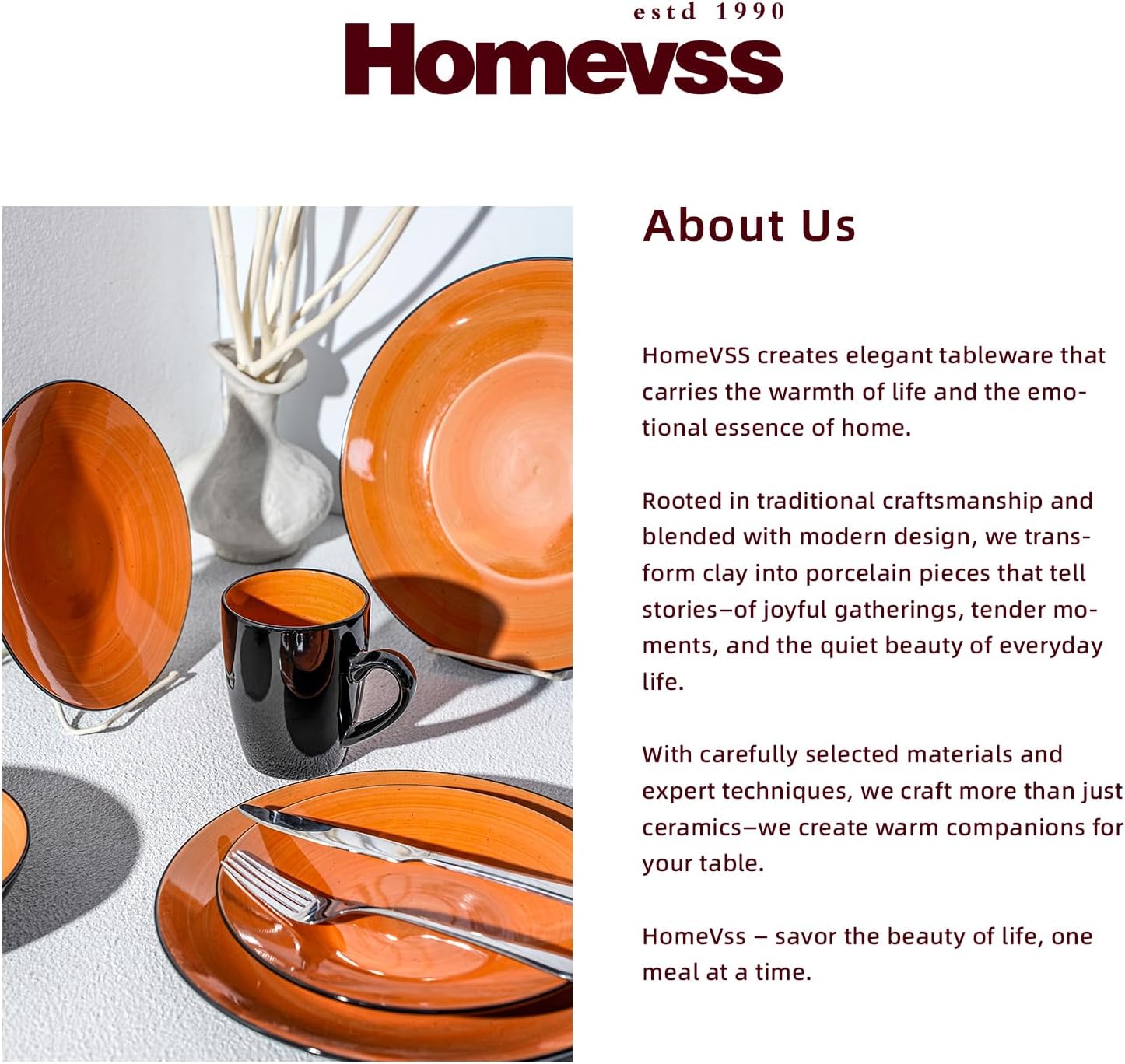 HomeVss, Sonoma Stoneware Dinnerware Set, Outside Black + Inside Hand Painting Color (16pc Set, Grey)