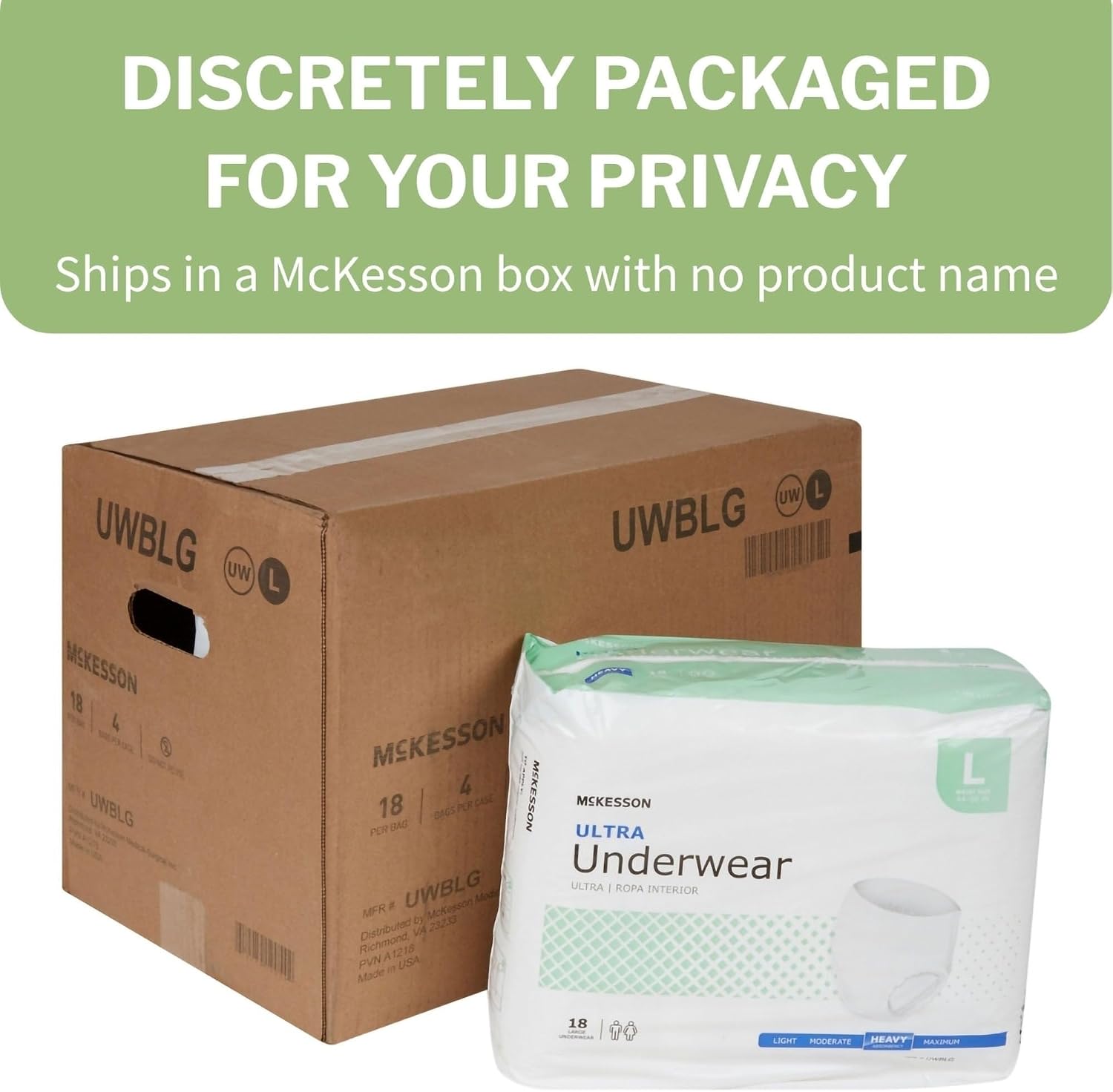 McKesson Ultra Adult Incontinence Underwear, Heavy Absorbency, 44 in, 80 ct | Postpartum and Incontinence Support