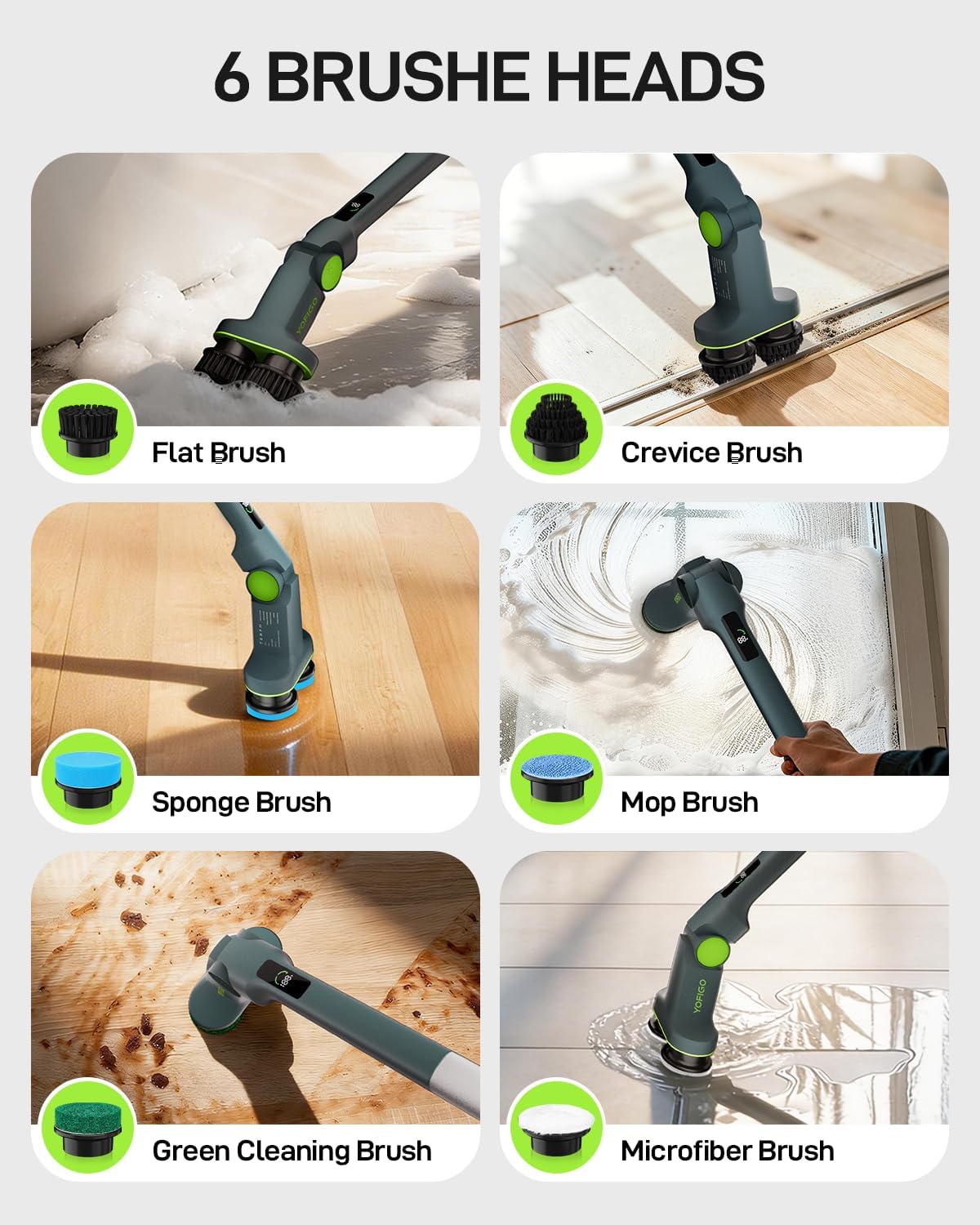 Electric Spin Scrubber Cordless Cleaning Brush | Adjustable Handle and Powerful Motor for Deep Cleaning Bathroom, Tile, Shower
