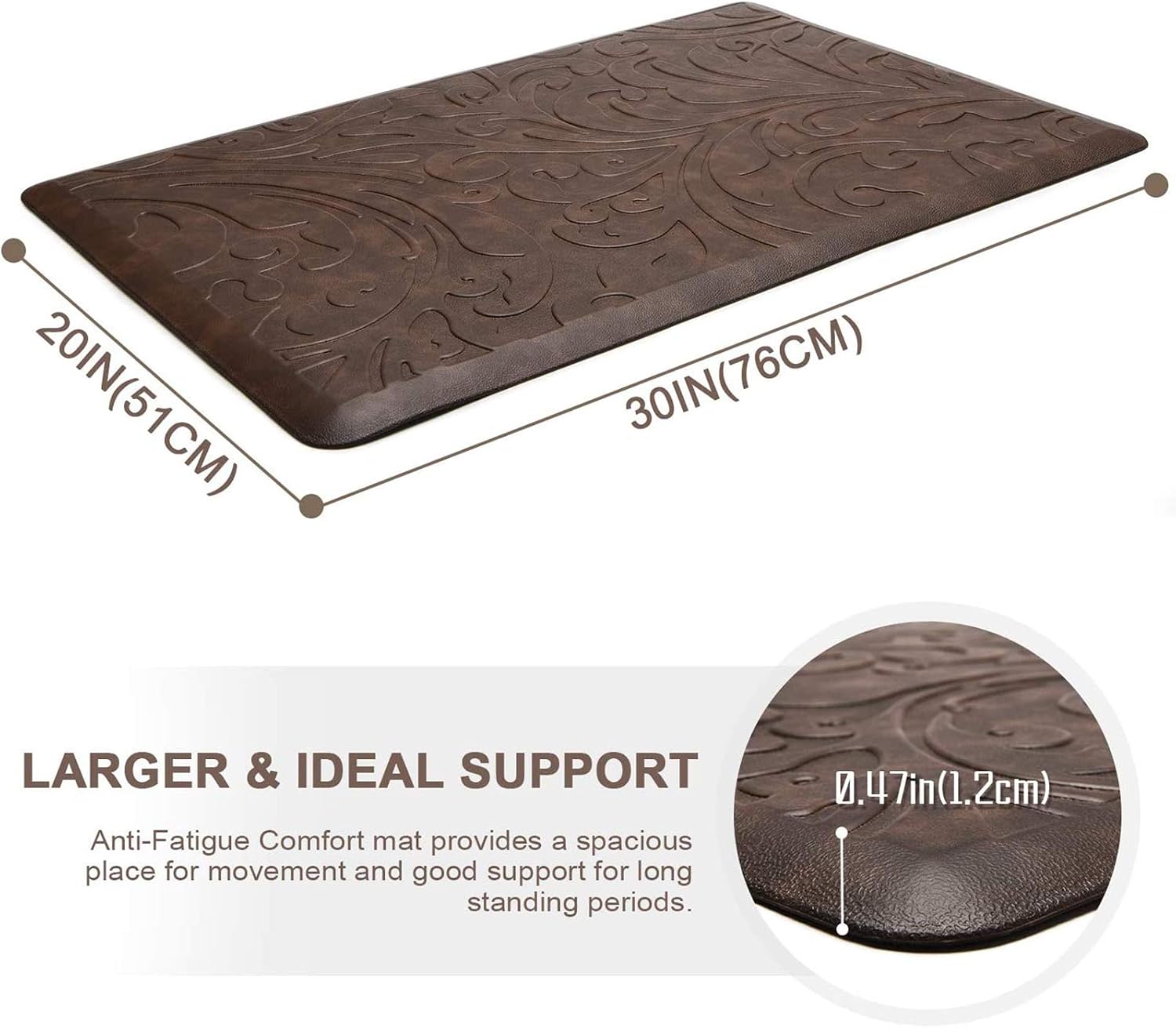 Kitchen Mat Cushioned Anti-Fatigue Comfort Standing Mat Rug for Home,Office