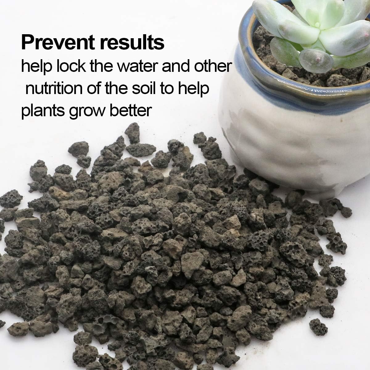 Mix Horticultural Lava Pebbles Pumice Potting Soil Amendment Succulent Cactus Bonsai Gritty Rock Decorative Gravel Plant Drainage Volcanic Rock for Terrarium Fairy Gardening Top Dressing 2.2lb