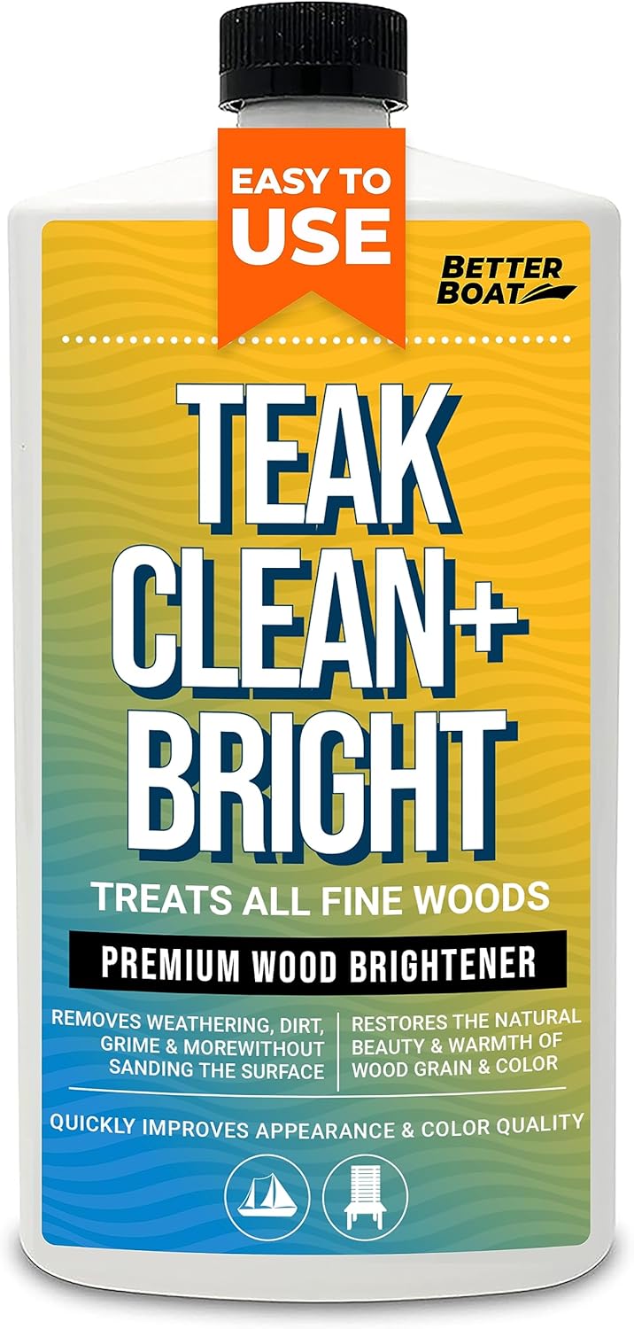 Teak Cleaner and Brightener for Wood, Teak Oil or Sealer for Boats, Indoor
