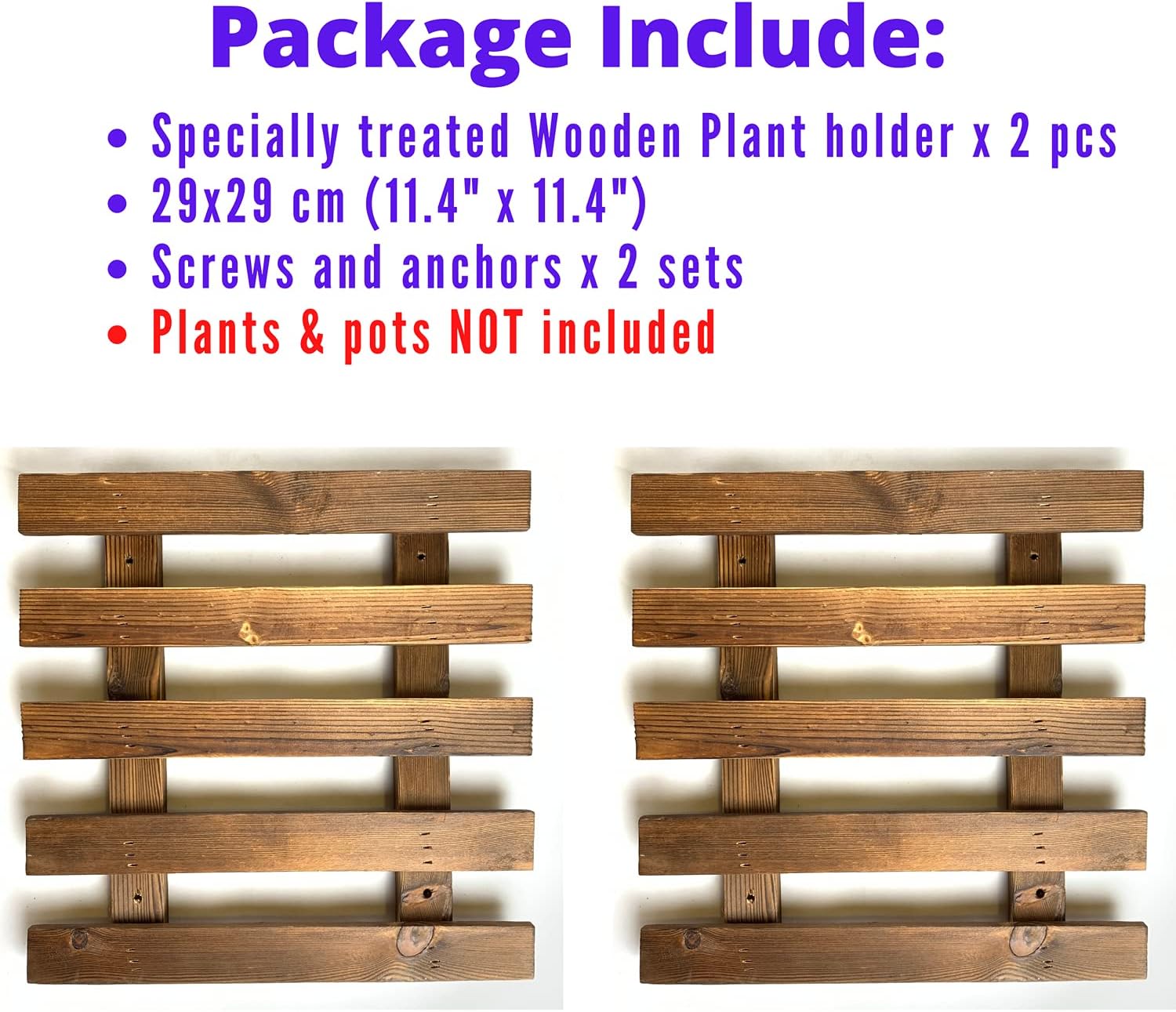 ShopLaLa Wall Planter (60cm, 2 Pack) Hanging Planters for Indoor Plants