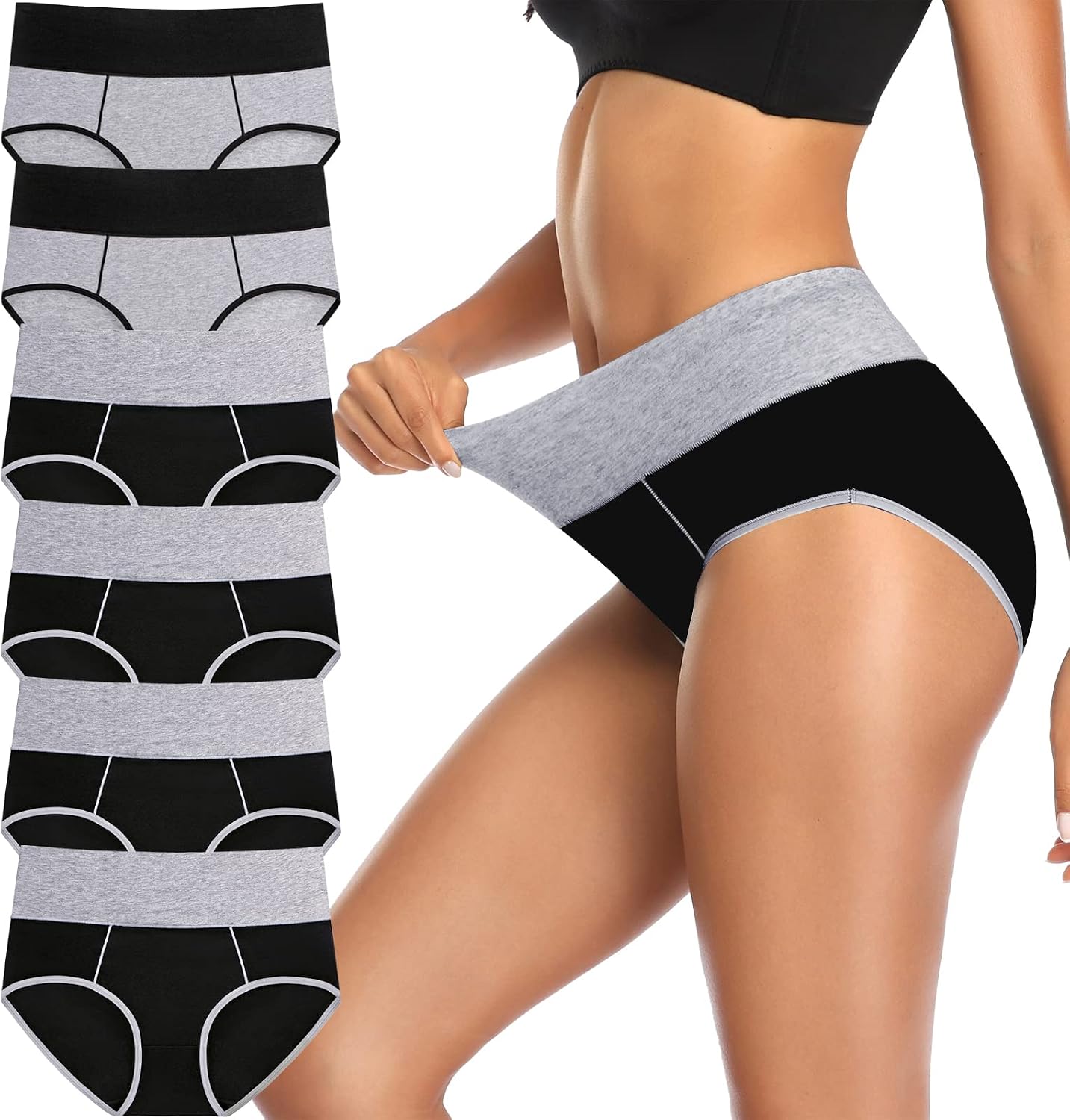 Annenmy Postpartum Underwear Women High Waisted Cotton Underwear Breathable C Section Panties Tummy Control Briefs