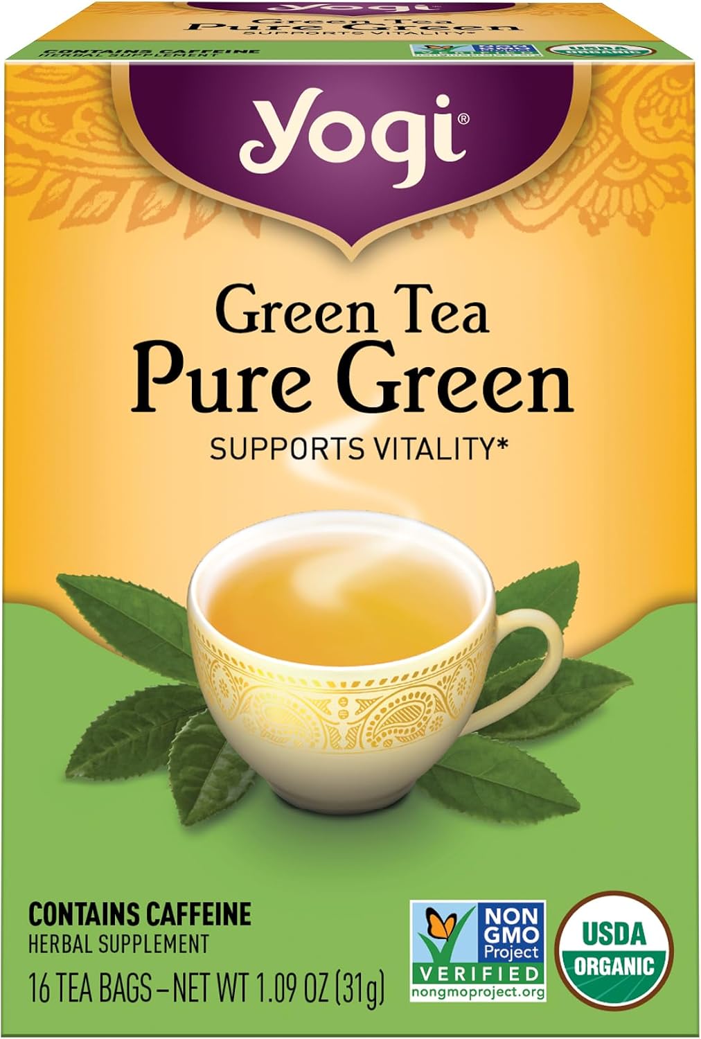 Yogi Tea, Green Tea Pure Green, 16 Count