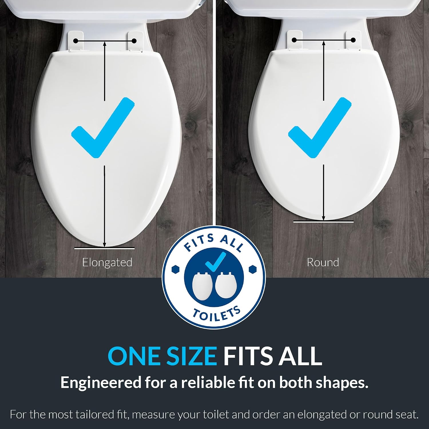 Mayfair Caswell Modern Slow Close Toilet Seat, Durable Plastic, Elongated, White