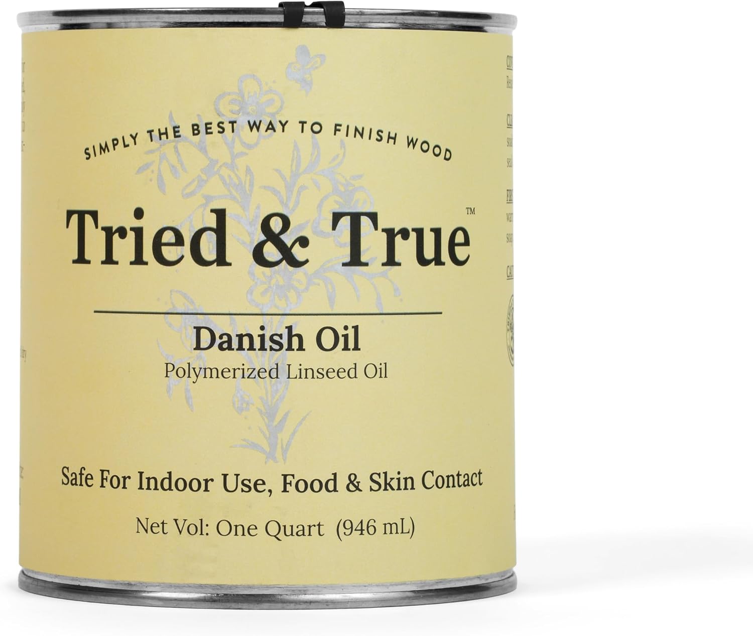 Tried & True Danish Oil, Pure Polymerized Linseed Oil Wood Finish, Pint | Ideal for Furniture, Rustic Pieces, & Priming Wood for Other Oil or Epoxy-Based Products, Food Safe, Simple, Fast Curing