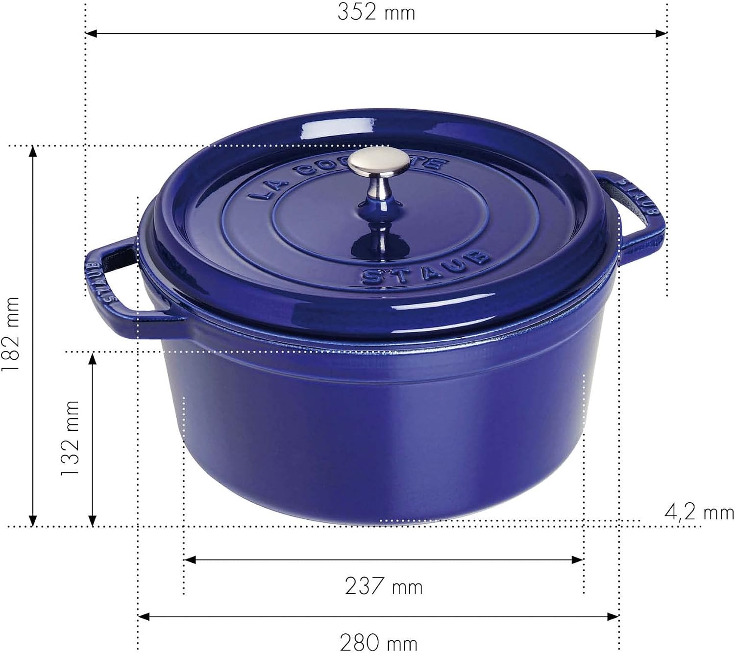 Staub Round Cocotte - 5.5Qt - Grenadine