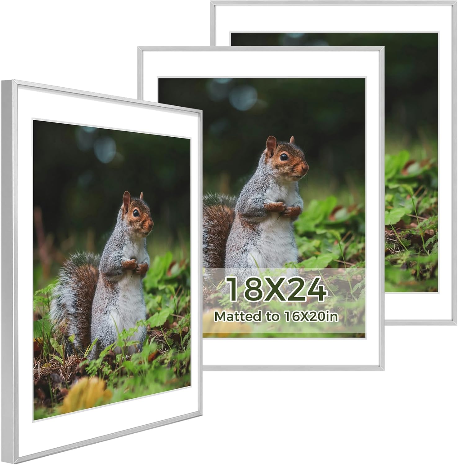 Golden State Art 3 Pack 12x12 Black Aluminum Frames, Real Glass Fronts