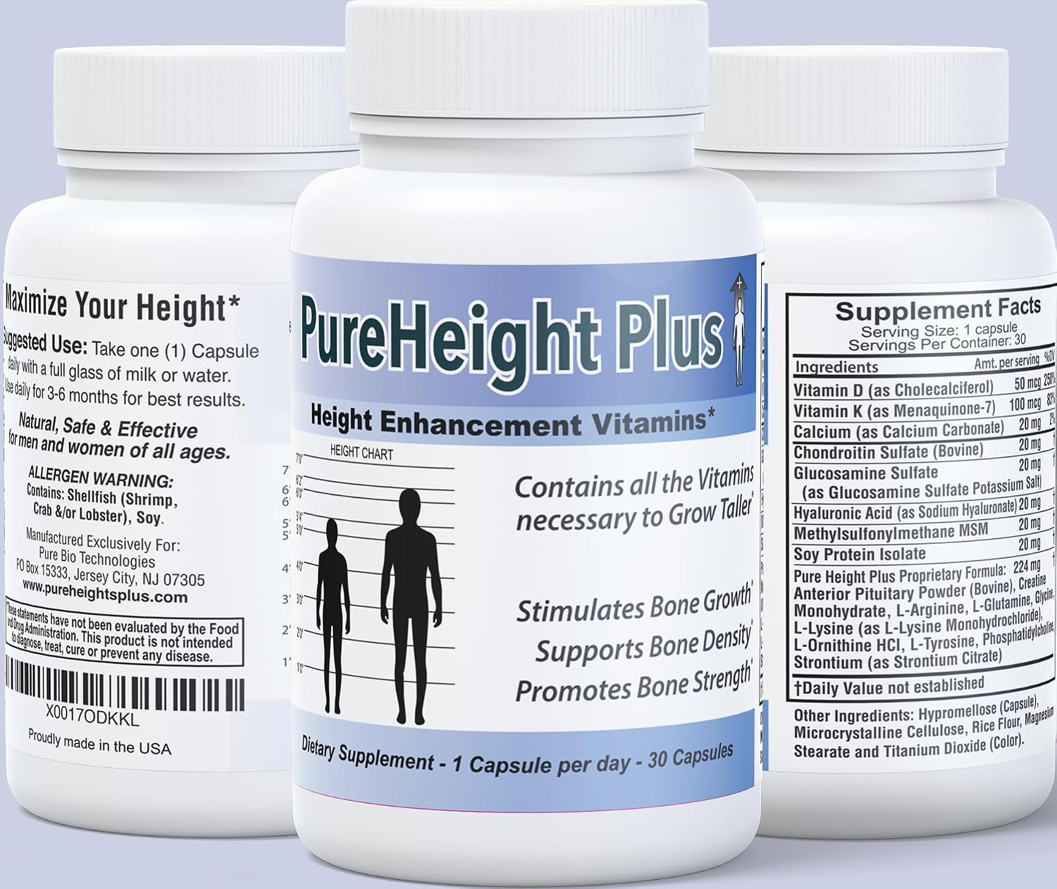 PureHeight Plus #1 Doctor Recommended Height Enhancement Supplement - Growth Vitamins for Kids