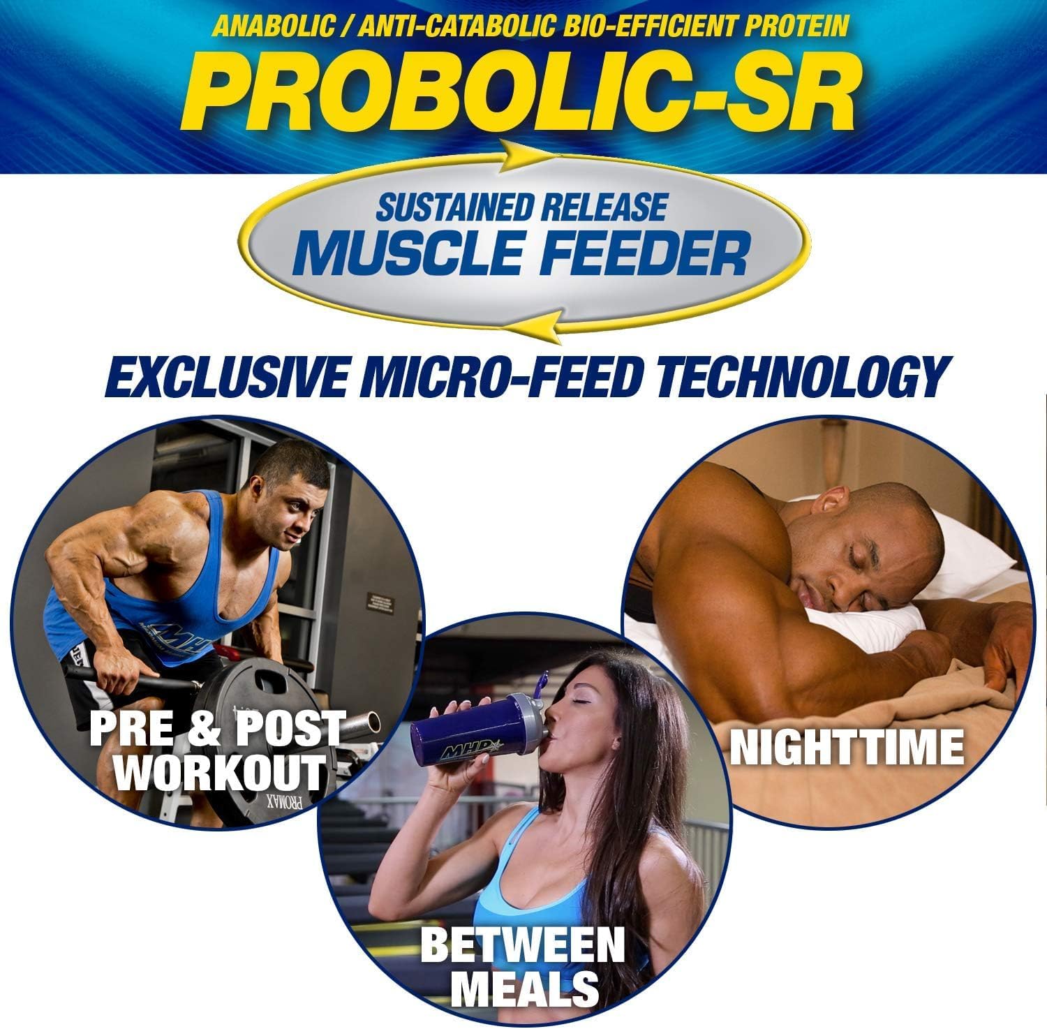 Maximum Human Performance Probolic-SR Sustained Release Protein Powder, 24g Protein, BCAAs, Glutamine, Arginine, Pre-Workout, Post-Workout