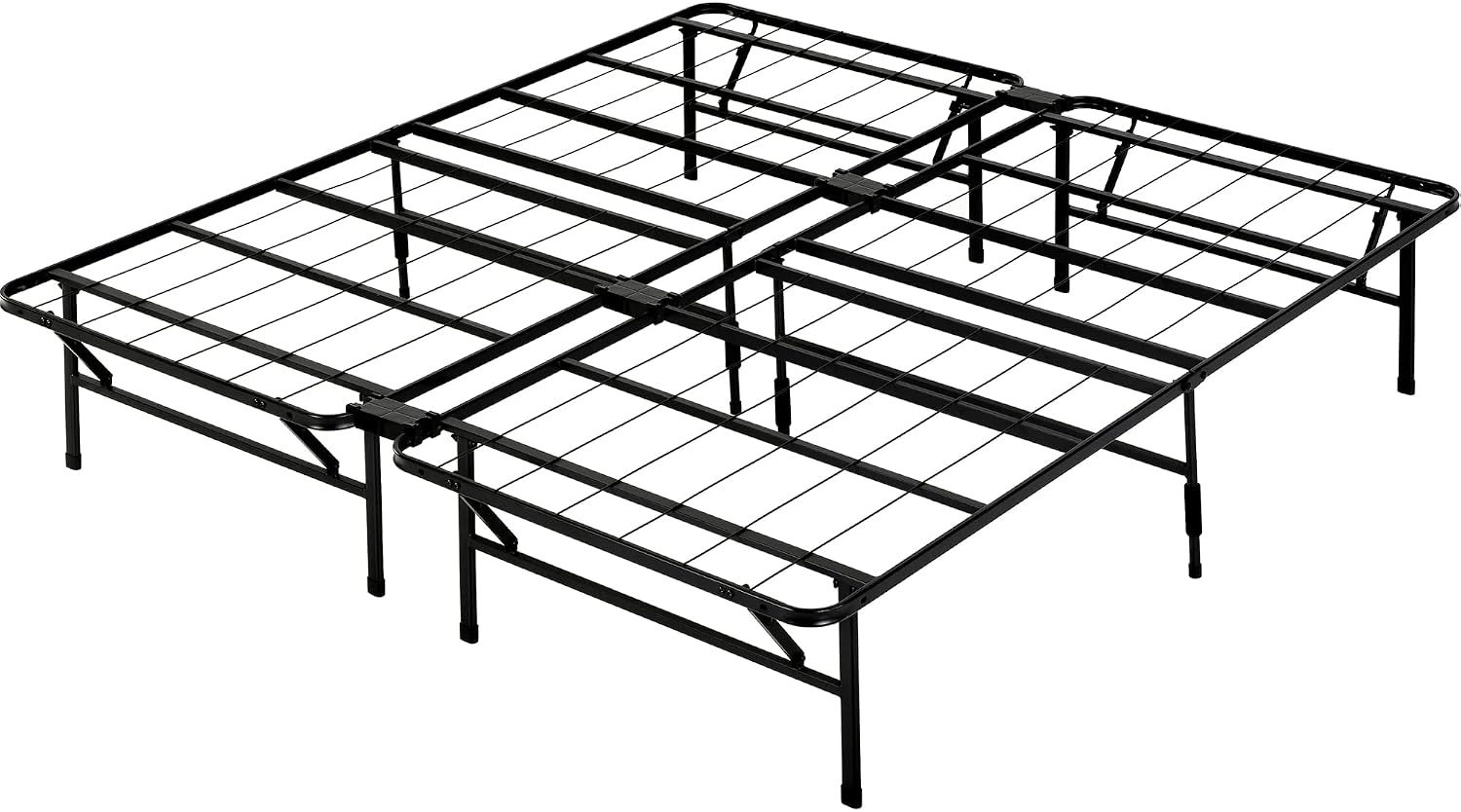 Zinus SmartBase Tool-Free Assembly Mattress Foundation, 14 Inch Metal Platform Bed Frame, No Box Spring Needed, Sturdy Steel Frame, Underbed Storage, Black, Queen
