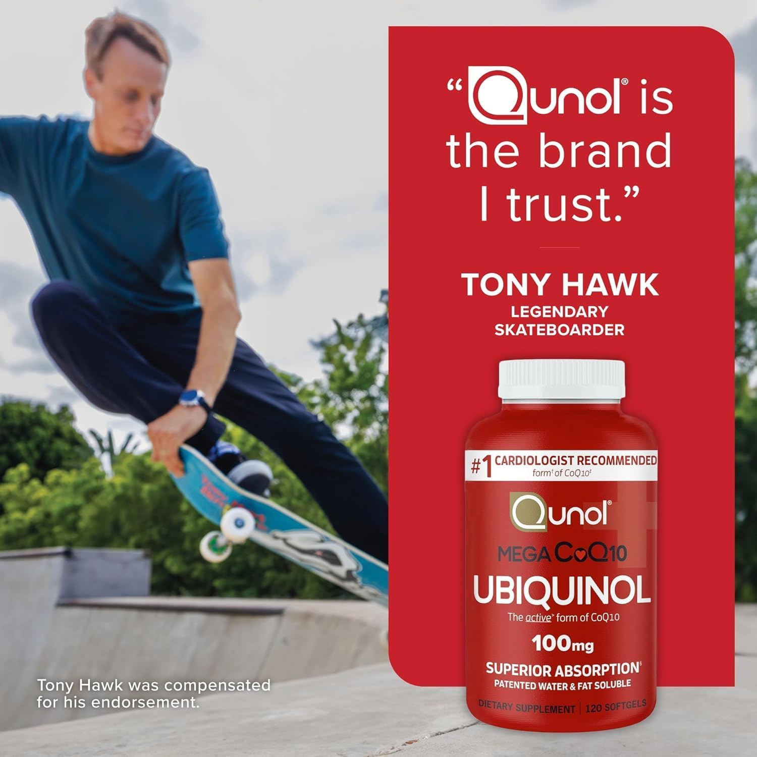 Qunol Mega Ubiquinol CoQ10 100mg, Superior Absorption, 100 Softgels | #1 Cardiologist Recommended Supplement for Heart Health, Coenzyme Q10 Supplement to support Vascular Health & Cellular Energy