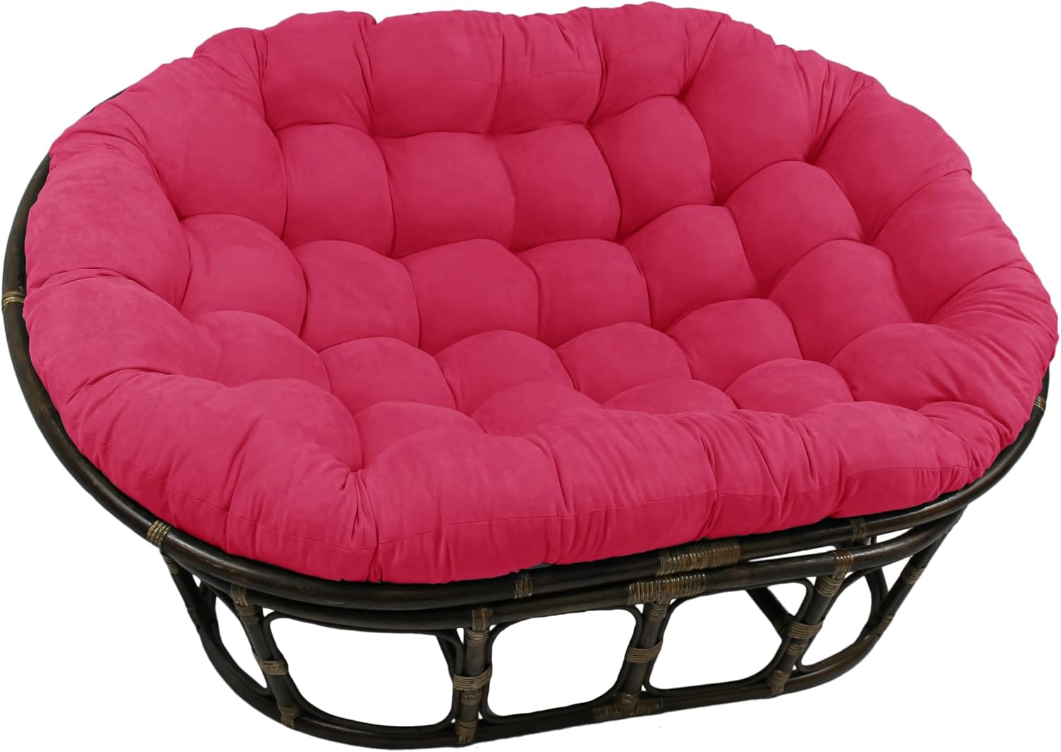 Blazing Needles Solid Microsuede Double Papasan Chair Cushion, 58" x 6" x 78", Black