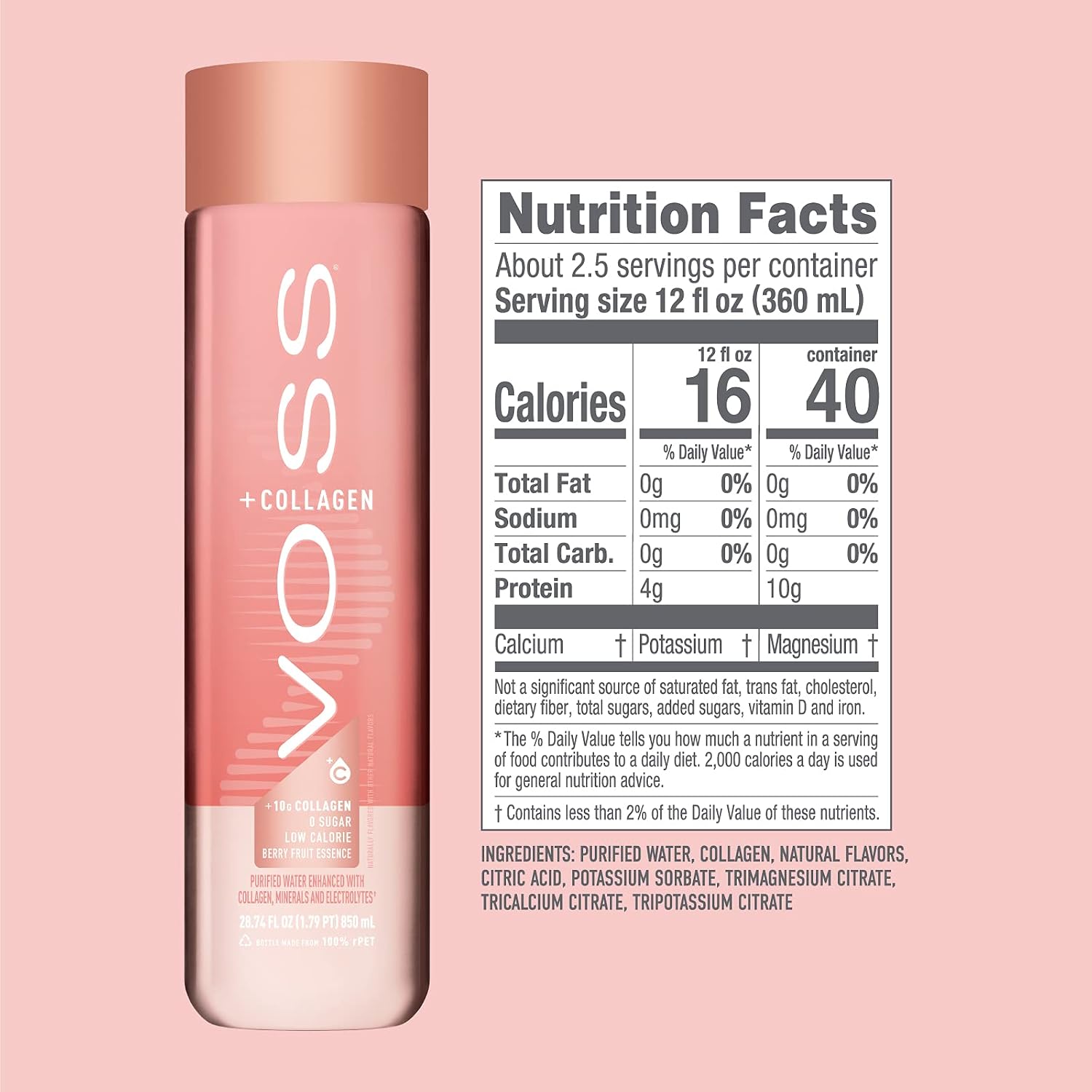 VOSS+ Aquamin Enhanced Water - 12 Pack Bottles, 850ml - Purified Hydrating