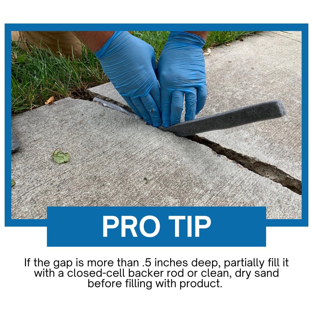Akonaflex Self-Leveling Concrete Repair, 10 Ounces | Concrete Caulk Compound, Self-Leveling Expansion Joint Sealant, Filler for Repairing Cracks, Floors