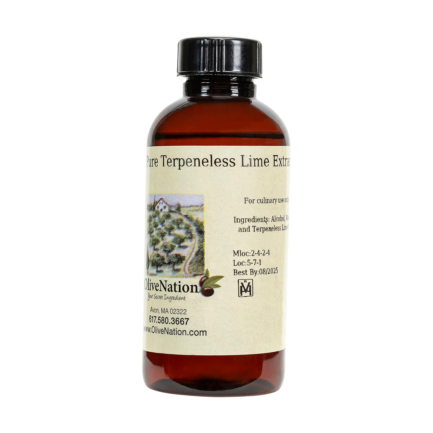 OliveNation Pure Terpeneless Lime Extract - 8 oz | All Natural Sugar Free Liquid Adds Tangy Citrus Taste/Aroma in Baked Goods, Sauces/Glaze, Marinade, Frosting/Fillings, Drinks