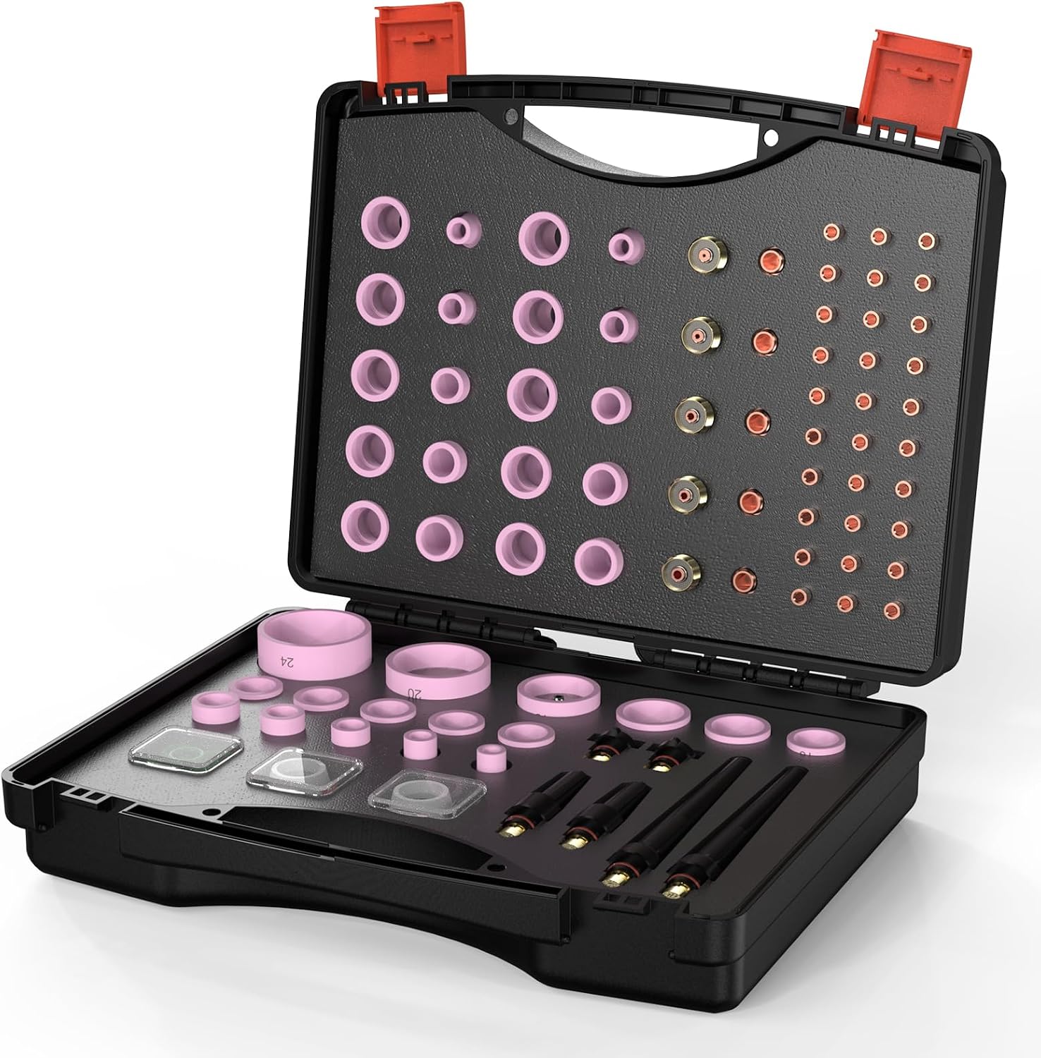 YESWELDER 49Pcs TIG Welding Torch Stubby Gas Lens #10 Glass Cup Kit