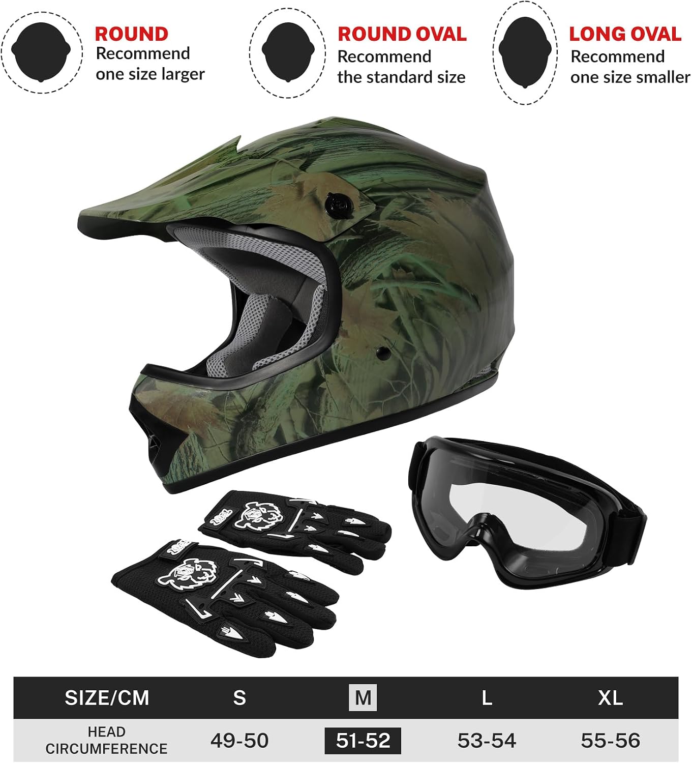 Kids Dirt Bike Helmet Youth Motorcycle Helmet DOT-Certified Full Face Helmets for Motocross ATV Off-Road Street Bike with Goggles & Gloves, Blue Flame Medium | Motorcycle Riding Gear included Goggles & Gloves, Ultra-Lightweight, For ATV UTV Off-Road, Blu…