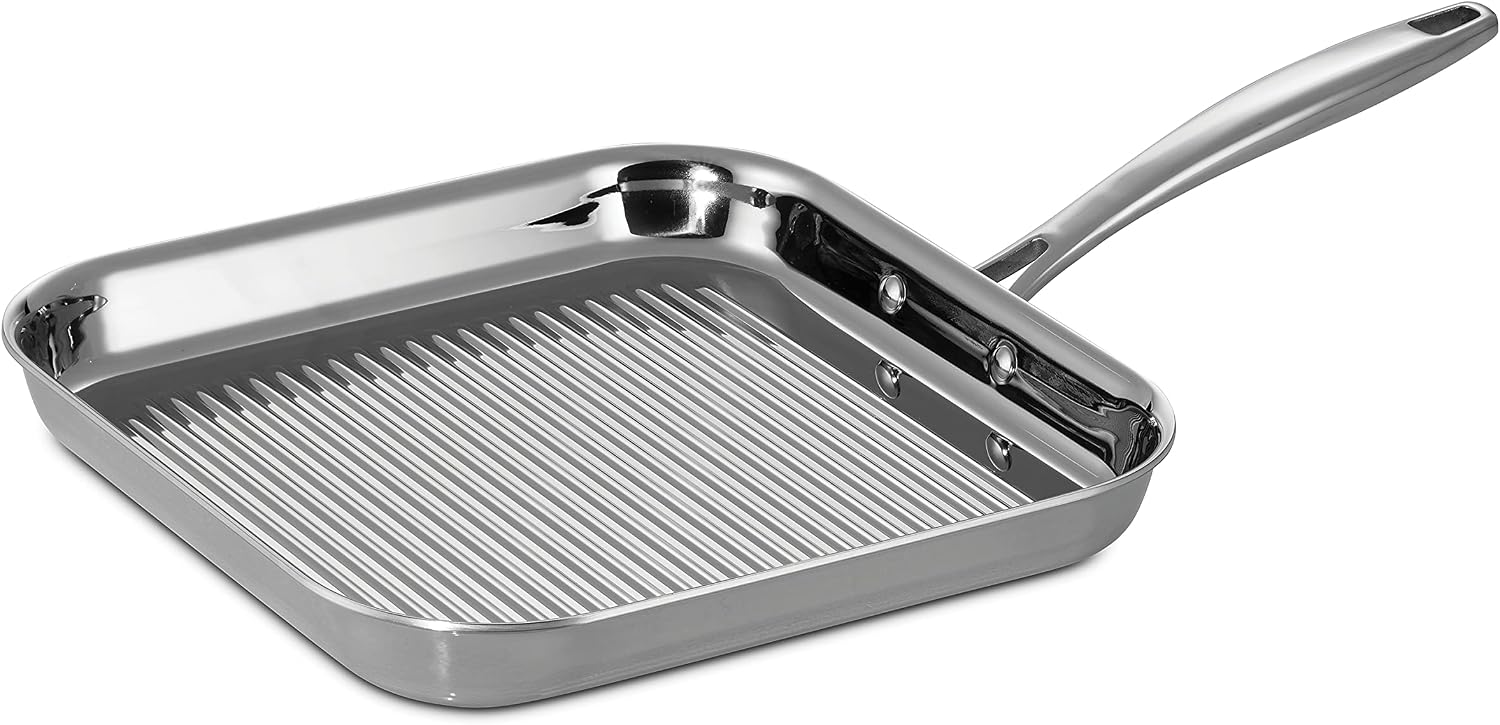 Tramontina Signature Tri-Ply Clad Stainless Steel 12-Inch Large Frying Pan | Induction-Ready Skillet, Dishwasher-Safe, NSF-Certified