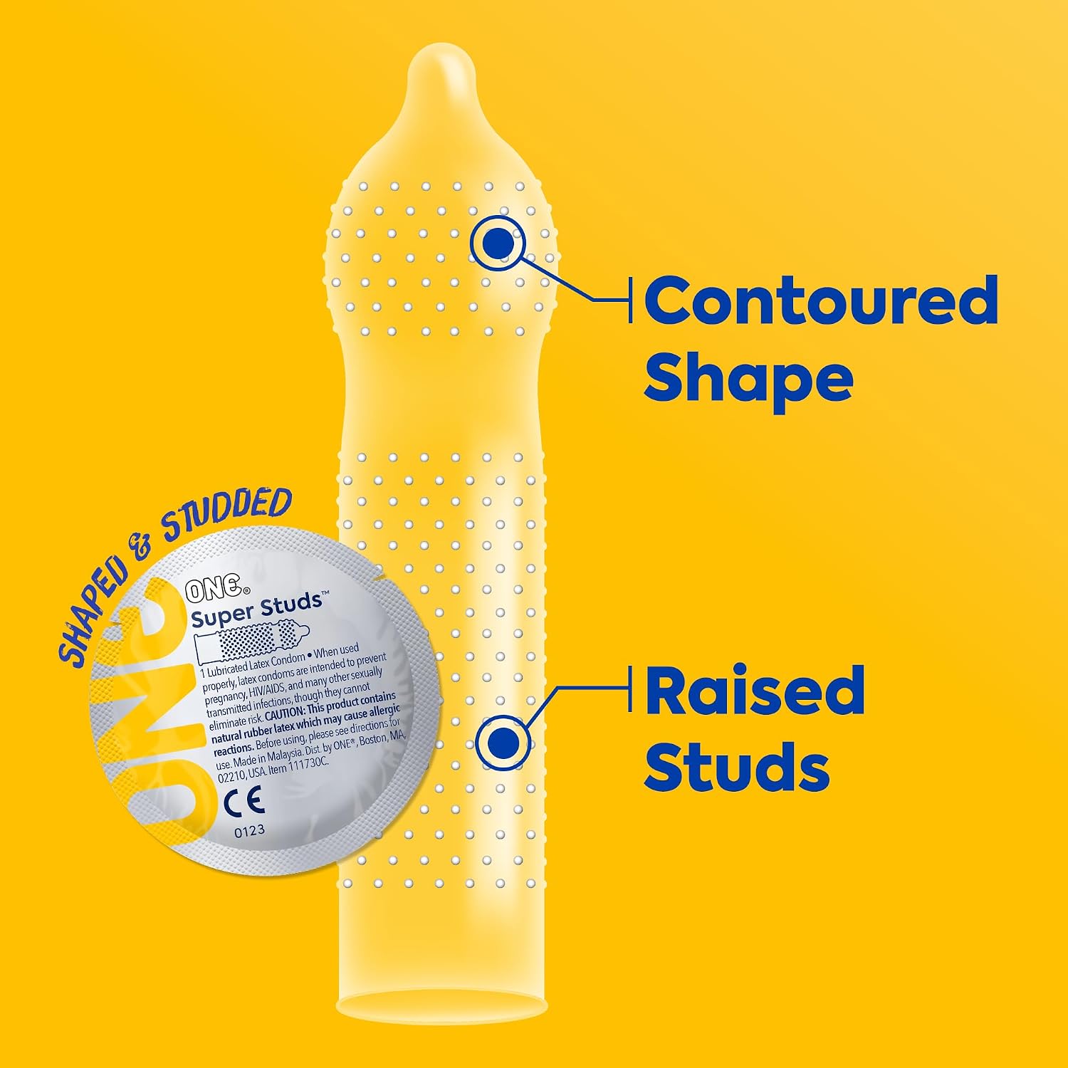 ONE® Condoms Super Studs | Studded Condoms, Textured Condoms, Latex Condoms 12 Pack
