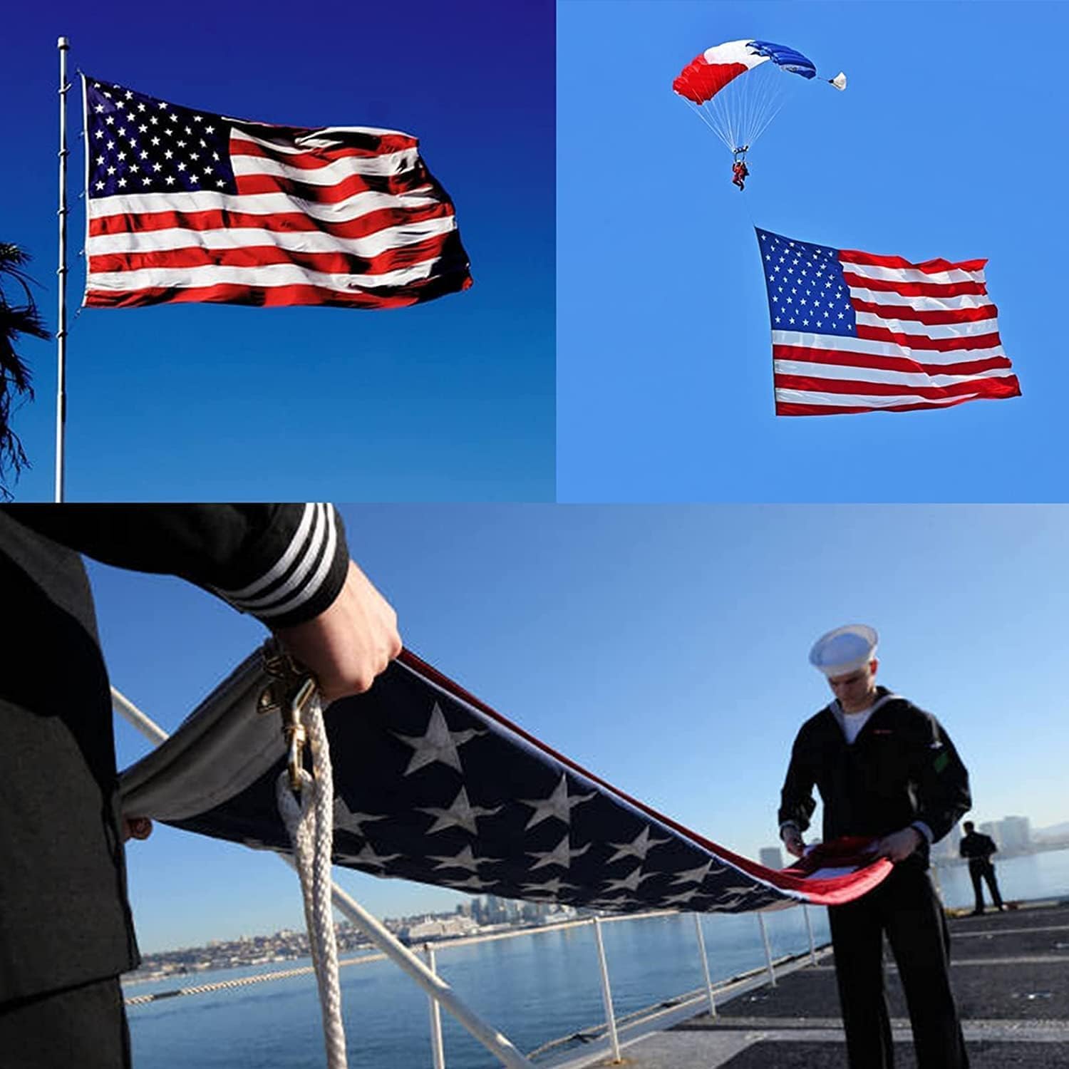 TOPFLAGS American Flag 4x6 Heavy Duty Outdoor US Flags for Outside Embroidered Stars USA Banner Sewn Stripes with Brass Grommets Vibrant Color