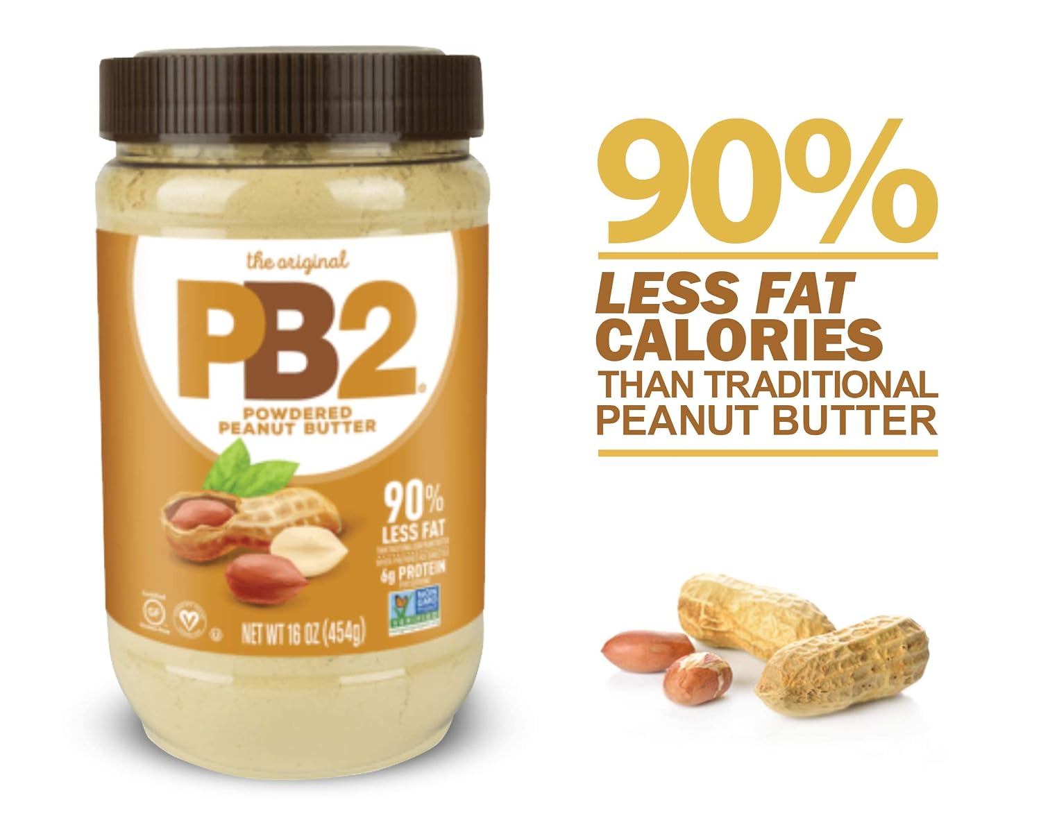PB2 Powdered Peanut Butter, 1lb Jar (2-pack)