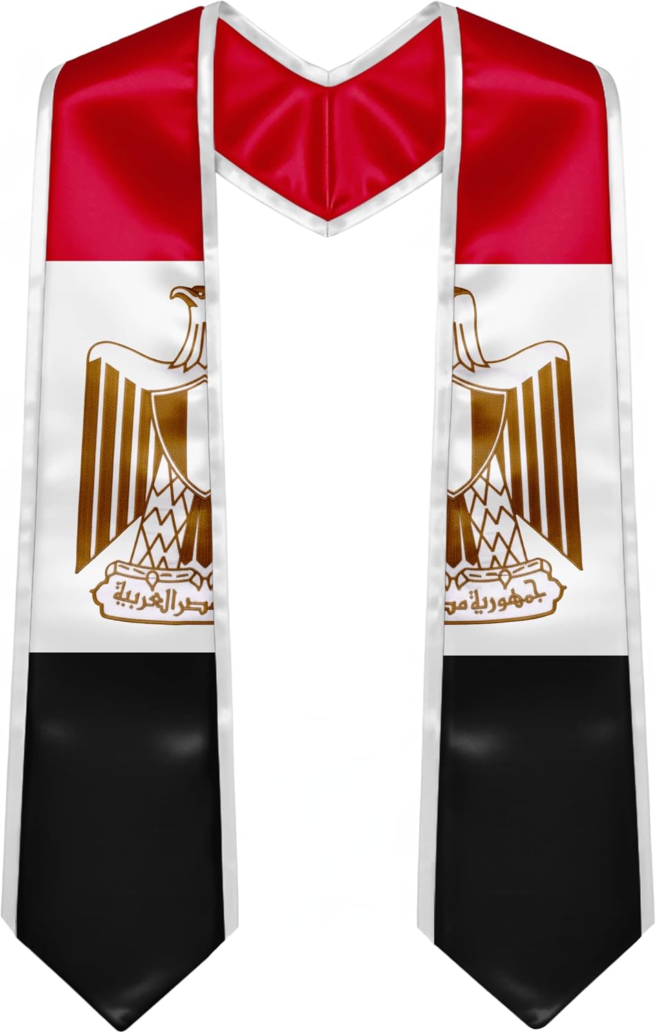 YOXEULL National Flag Embroidered Graduation Stole with Trim, Graduation Sash Graduates Gift, 72"