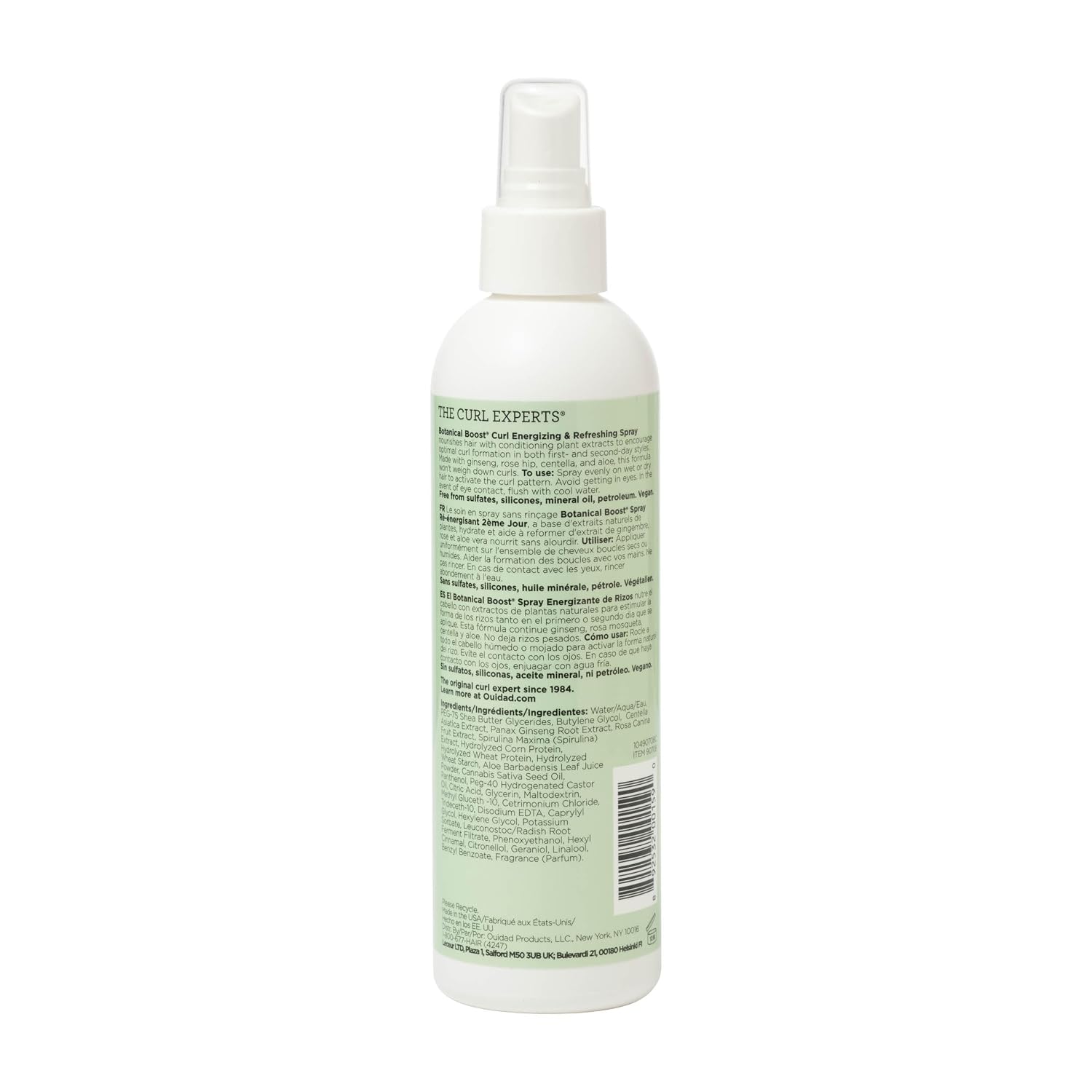 Ouidad Botanical Boost Curl Energizing & Refreshing Spray for Curly Hair – Lightweight Curl Refresher On Wet or Dry Hair, No-Residue Formula & Lasting Definition,Protects Against Damage, Silicone-Free
