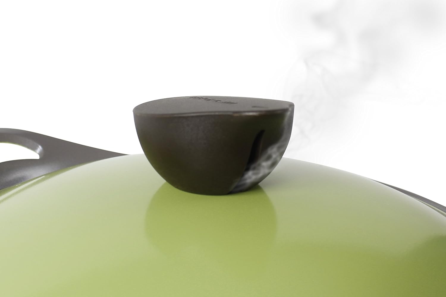 Neoflam Eela 2.5 QT Ceramic Nonstick Low Stockpot with Steam Releasing Lid in Olive Green